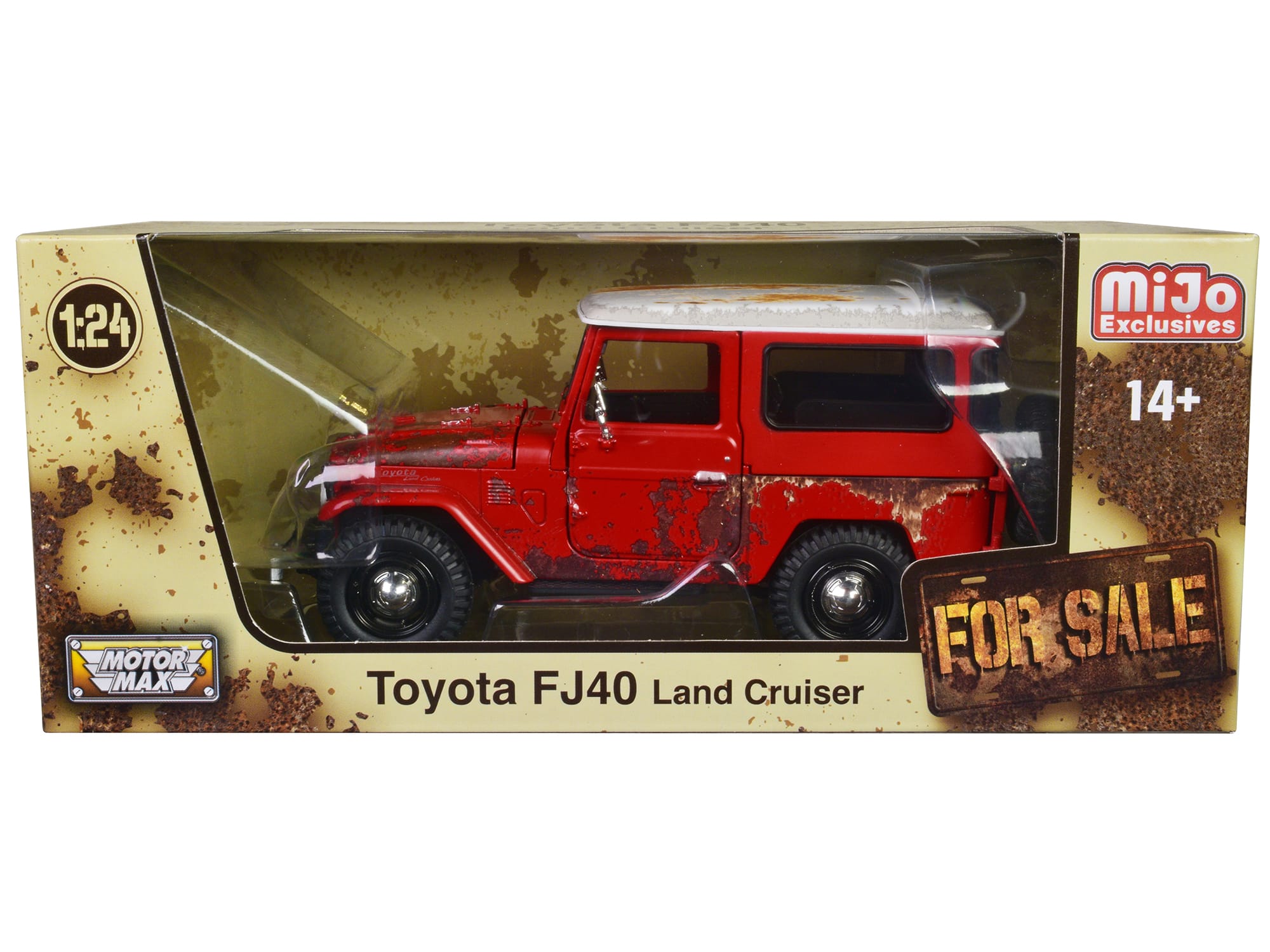 "Toyota FJ40 Land Cruiser Red with White Top (Rusted Version) ""For Sale"" Series 1/24 Diecast Model Car by Motormax" price history on PriceWatchPro