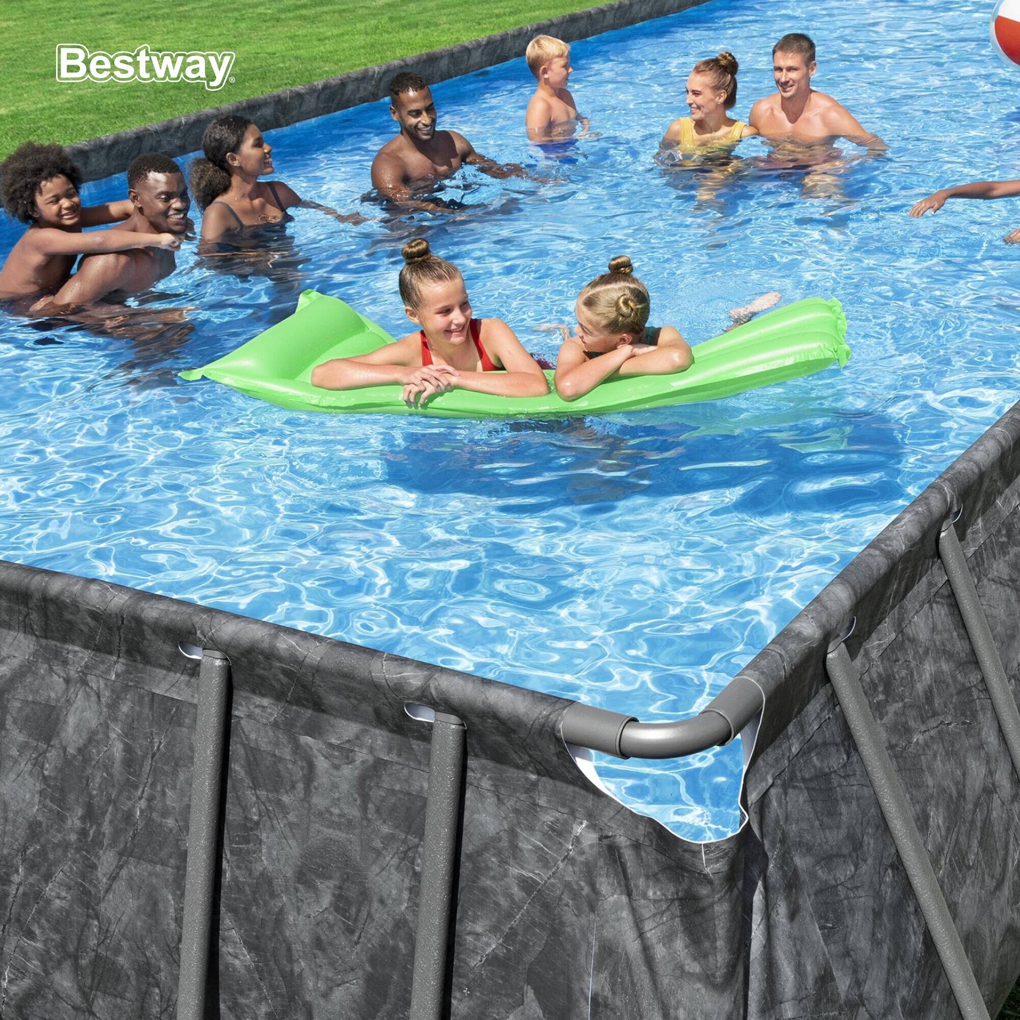 Alt View 4. Bestway - Bestway APX 365 31'4" x 16' x 52" Rectangular Above Ground Swimming Pool Set - Gray.