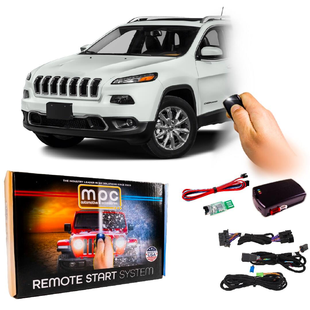 MPC - Remote Start Kit For Jeep Cherokee 2014-2018 | Plug and Play | Lock 3X to Start - Black