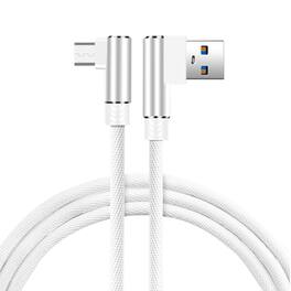 Reiko - 3.3Ft Nylon Braided Material Micro Usb 2.0 Data Cable In - White