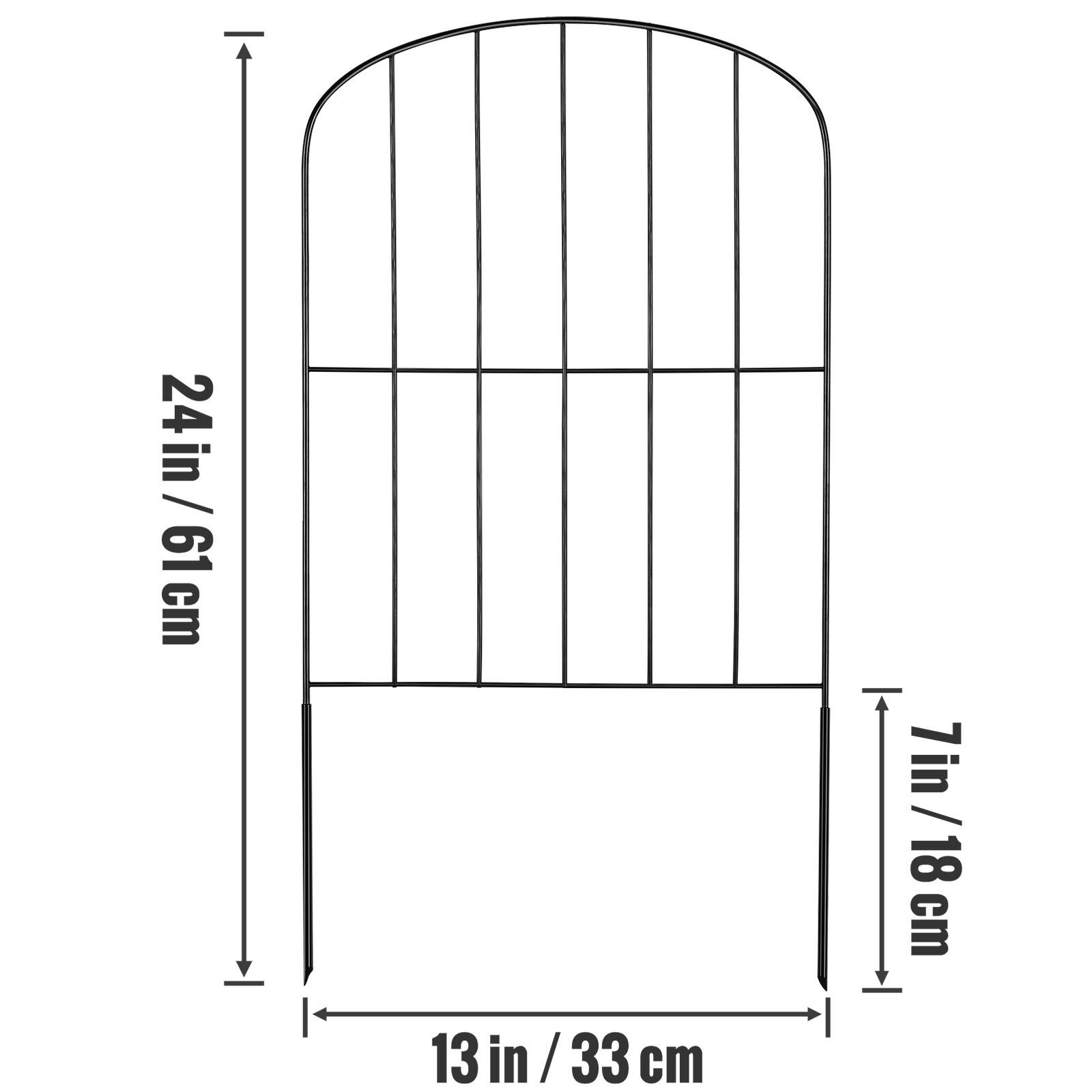 Alt View 4. VEVOR - Garden Fence, 24in(H) x11ft(L) Animal Barrier Fence, Underground Decorative Garden Fencing with 2 Inch Spike Spacing - Black.