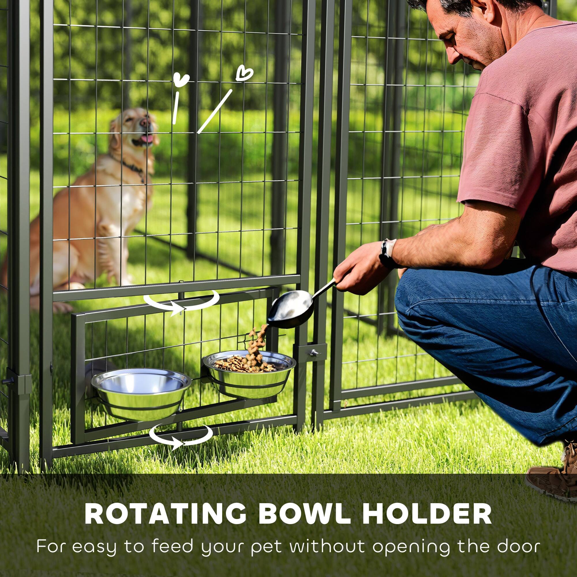 ROTATING BOWL HOLDER  
For easy to feed your pet without opening the door