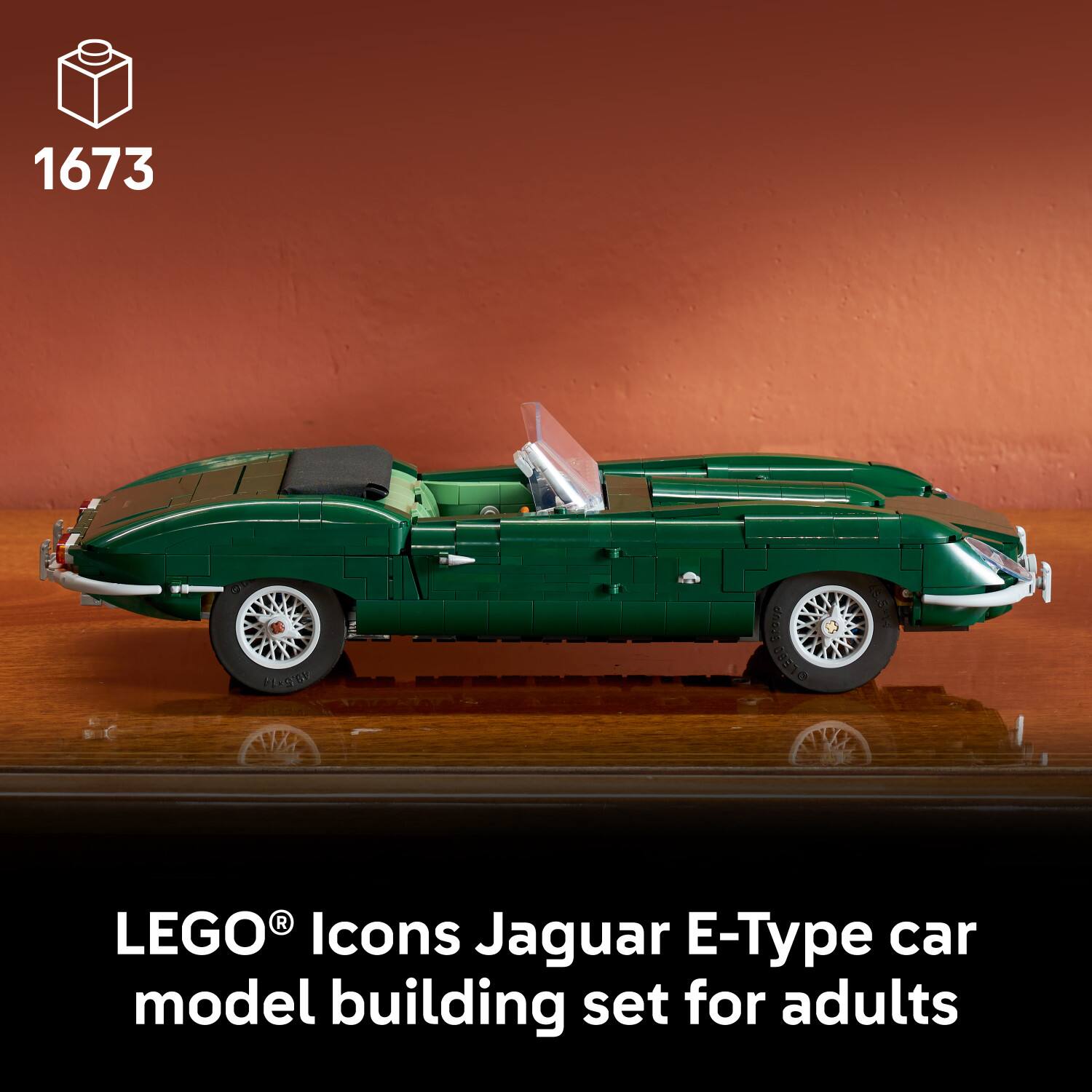 1673 L-967 LEGO Icons Jaguar E-Type car model building set for adults