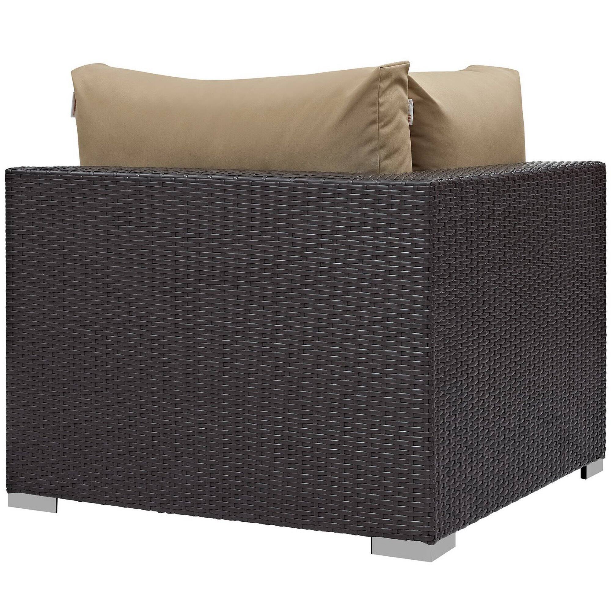 Left. Modway - Convene Outdoor Patio Corner by Modway - Espresso Mocha.