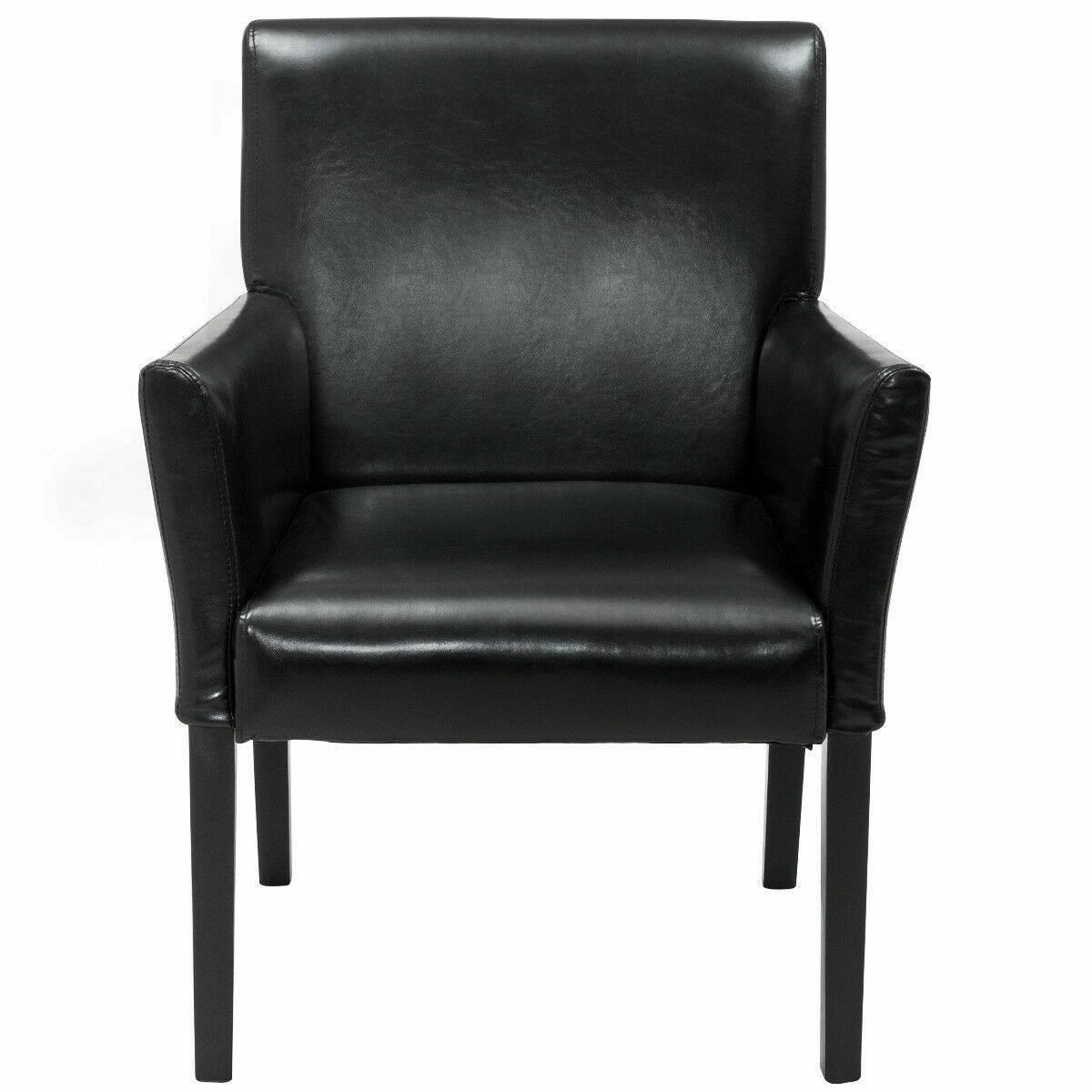 Back. WELLFOR - Modern PU Leather Executive Armchair - Black.