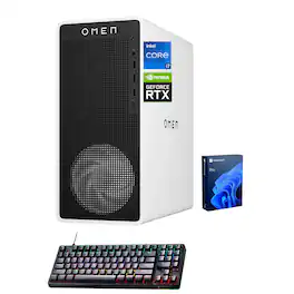 HP - OMEN 16L Gaming Desktop - Intel Core i7-14700F - NVIDIA GeForce RTX 4060 - 16GB RAM - 1TB SSD - Thunderobot RGB Keyboard - White