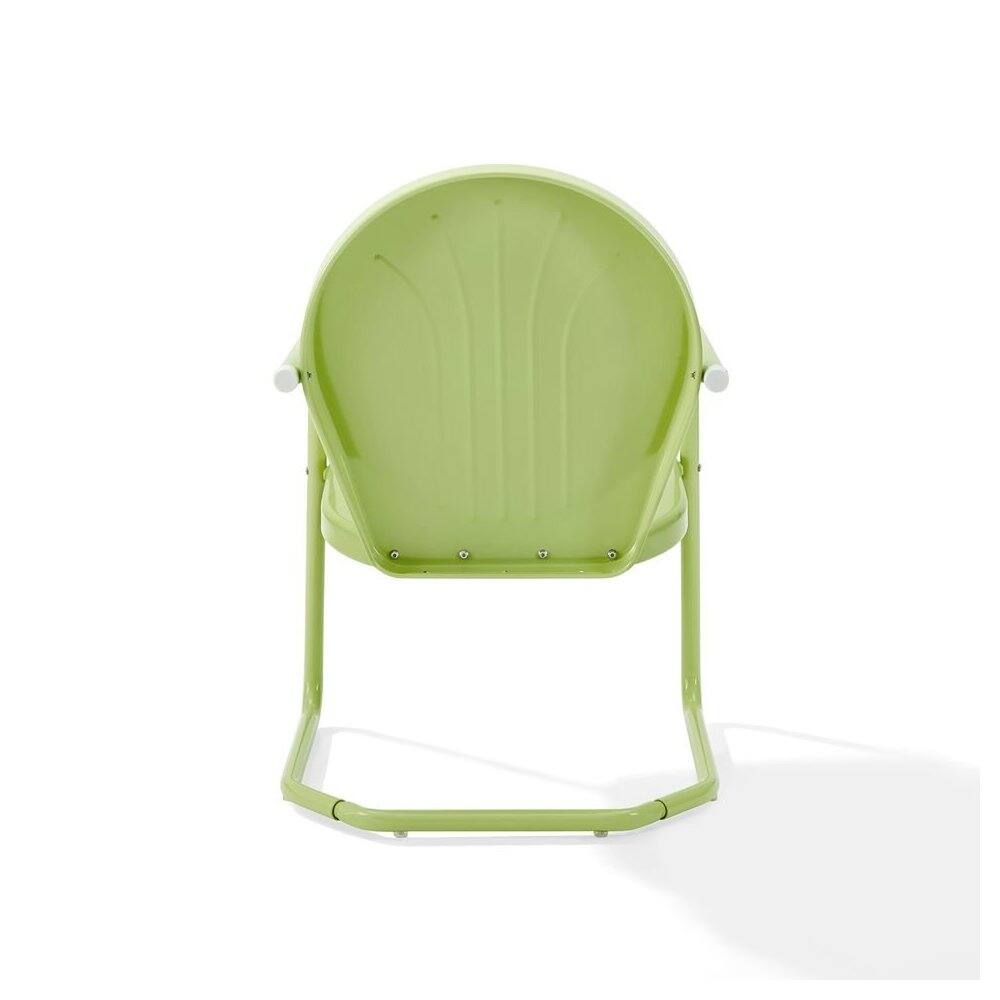 Alt View 3. Outdoor Escape - Key Lime Green Metal Patio Chair with Gloss Finish – Decorative Retro Style - Key Lime Gloss.