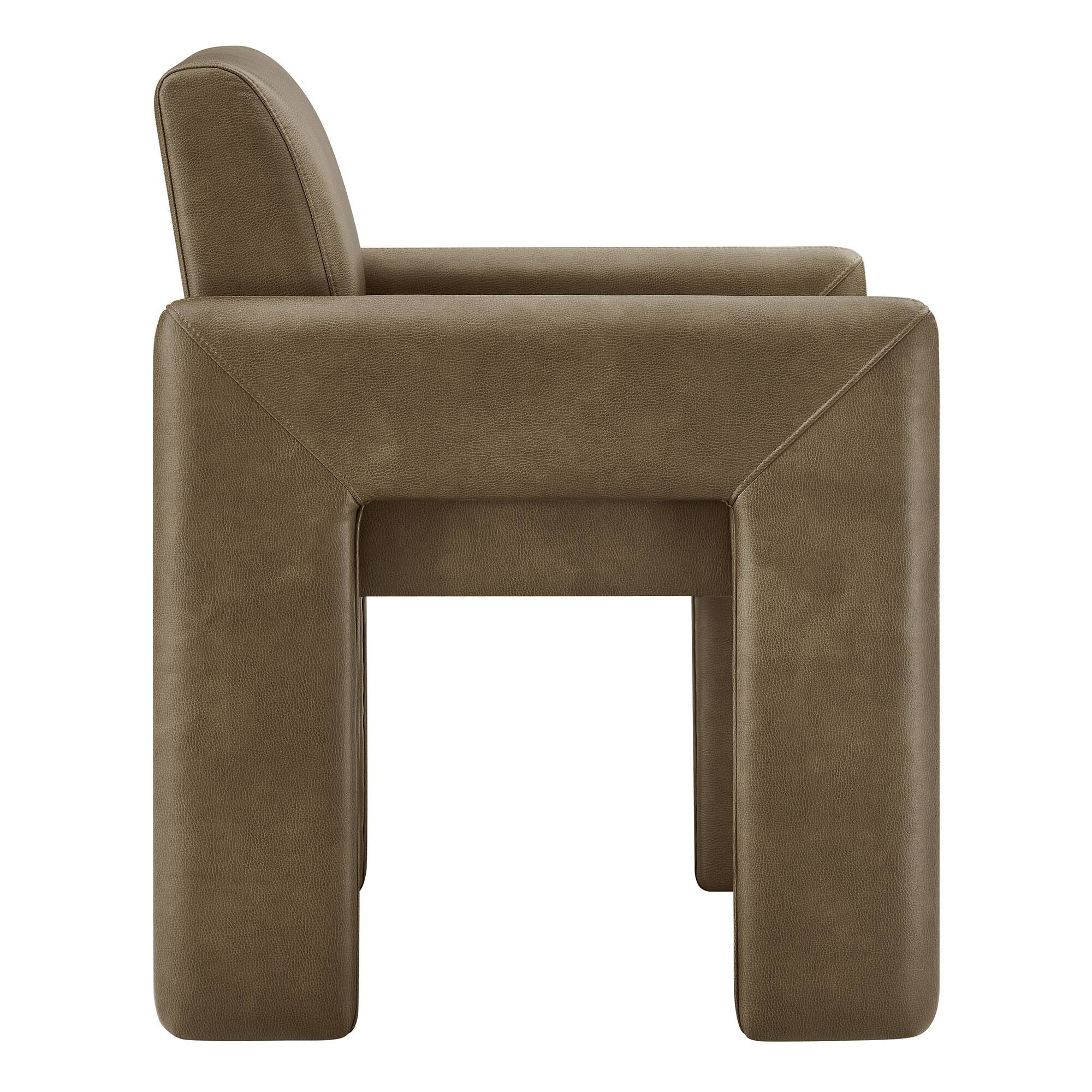 Back. Modway - Daven Vegan Leather Dining Armchair by Modway - Gray.