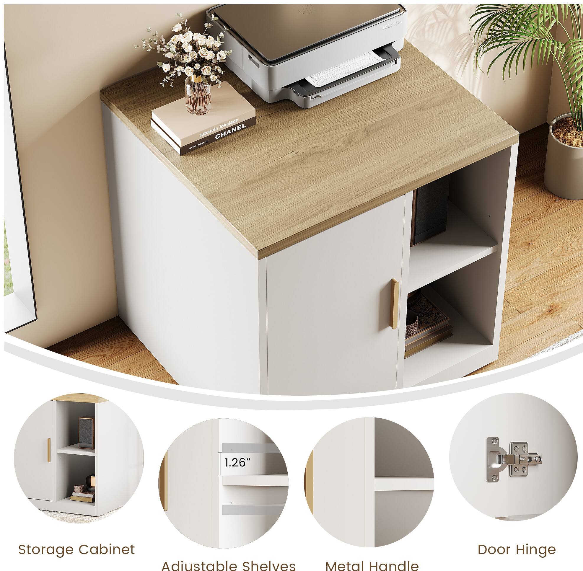 Mn ioveiane Amanda CHANEL - - -.. 1.26" Storage Cabinet Adjustable shelves Metal Handle Door Hinge