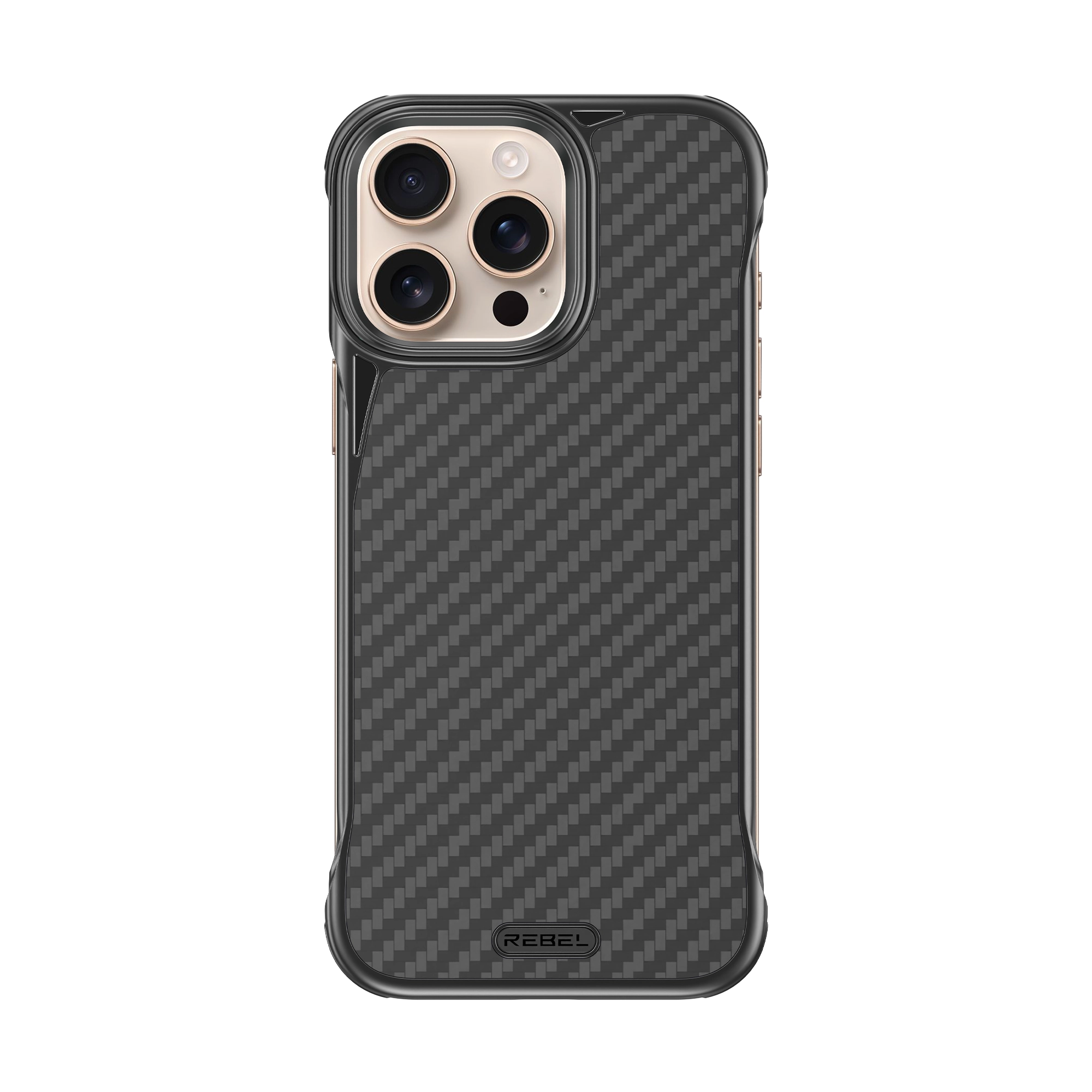 Front. Rebel - Rebel - Rebel FLEX Series Case For Apple iPhone 16 Pro Max - Black/Aramid Fiber - Black.