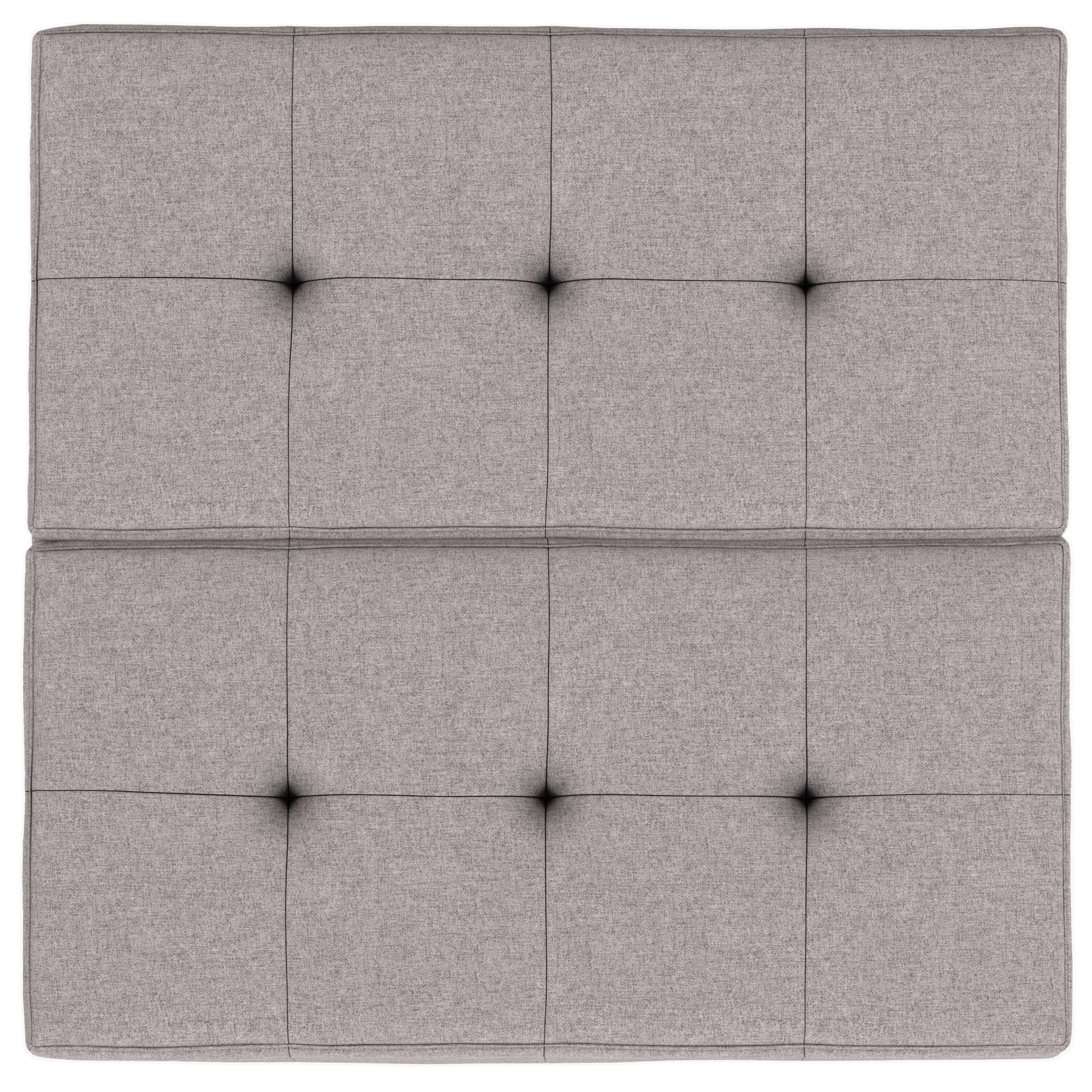 Alt View 1. Simpli Home - Dover 36 inch Wide Contemporary Square Lift Top Coffee Table Storage Ottoman in Cloud Grey Polyester Linen, Assembled - Cloud Grey.