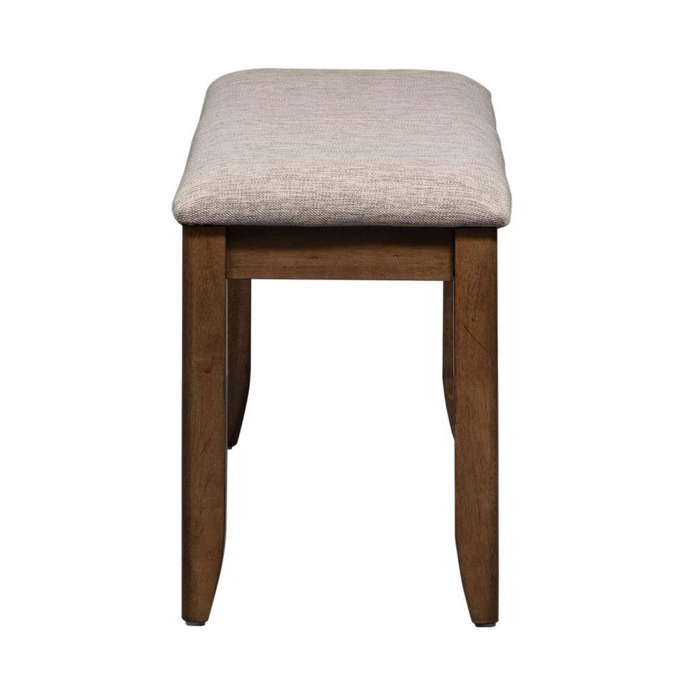 Angle. Liberty Furniture Industries - Santa Rosa Upholstered Dining Bench in Antique Honey - Brown.
