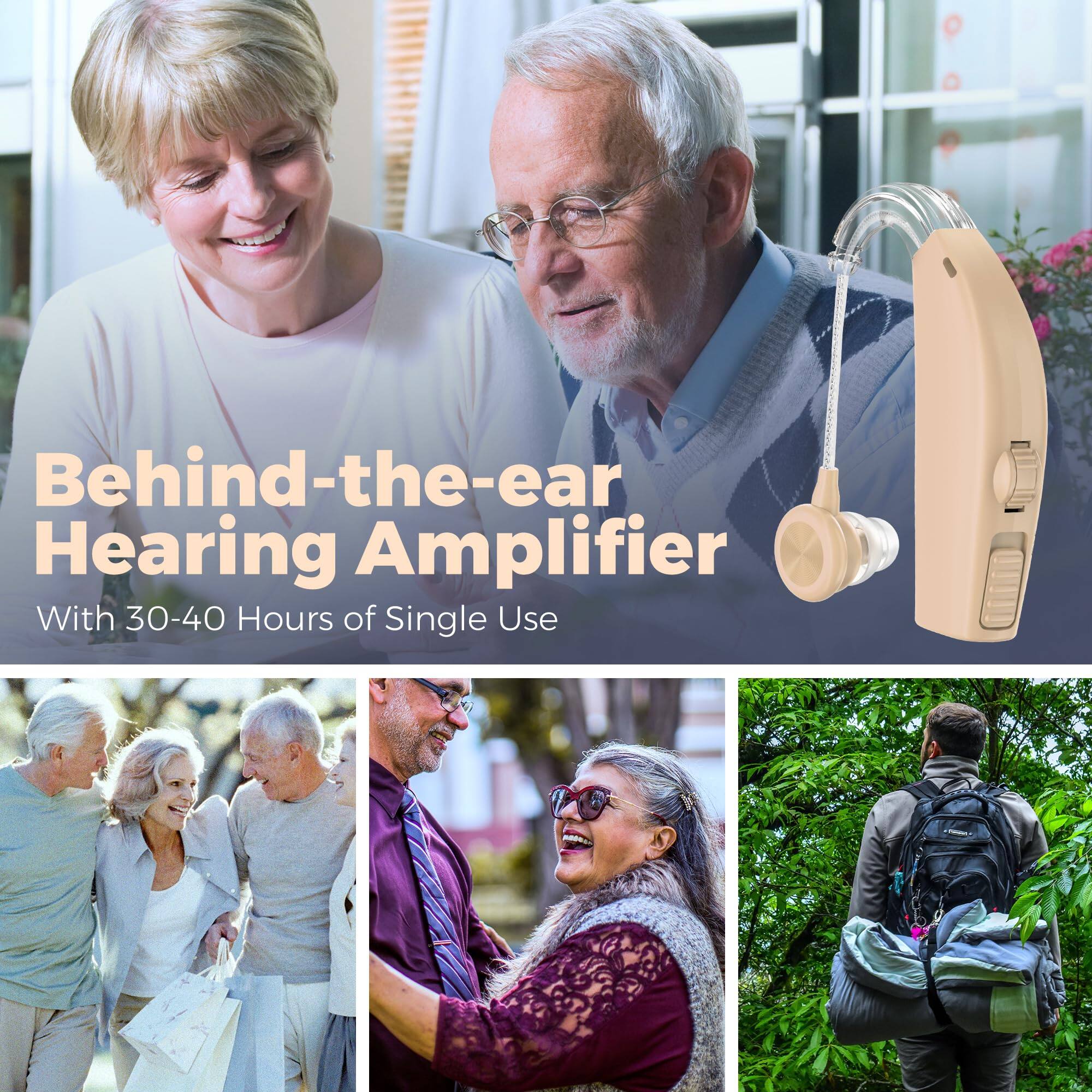 Behind-the-ear Hearing Amplifier  
With 30-40 Hours of Single Use