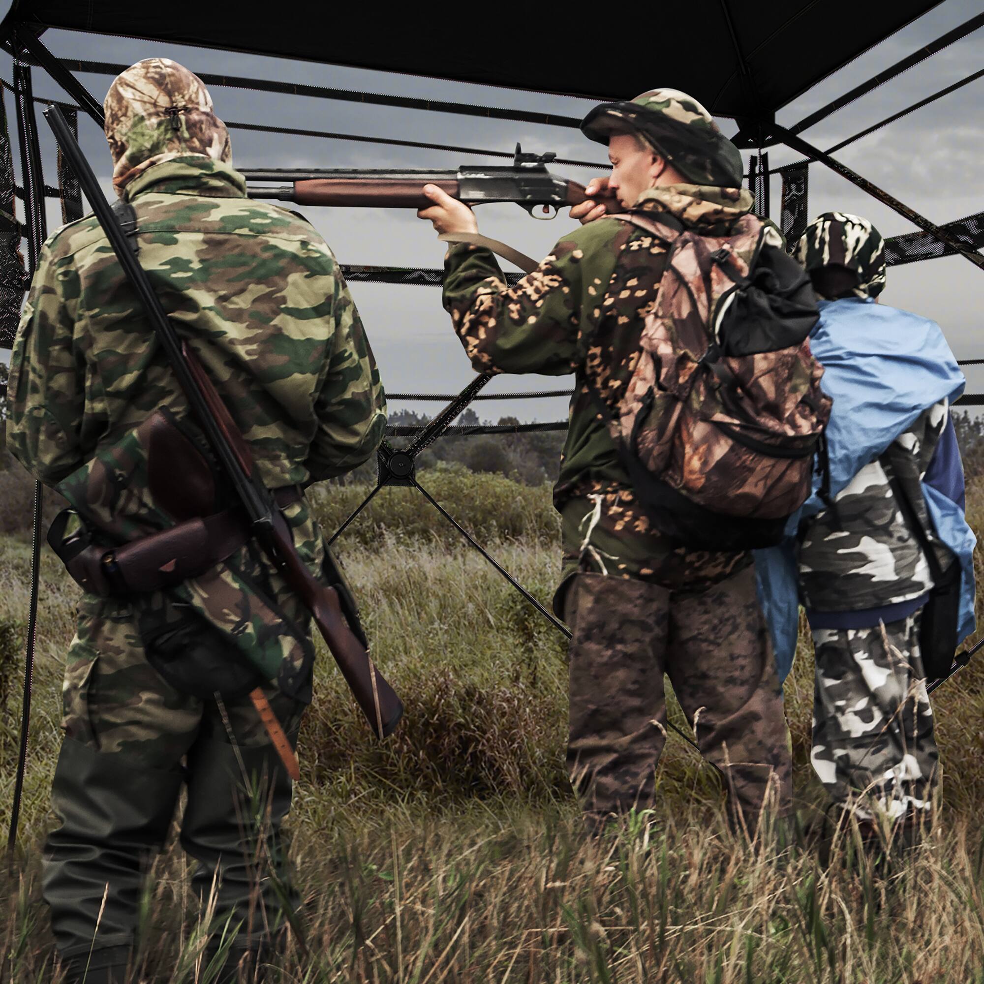 Alt View 4. Gymax - Gymax Camouflage Hunting Blind for 3-4 People w/270° Viewing Range Carrying Bag - Camouflage.