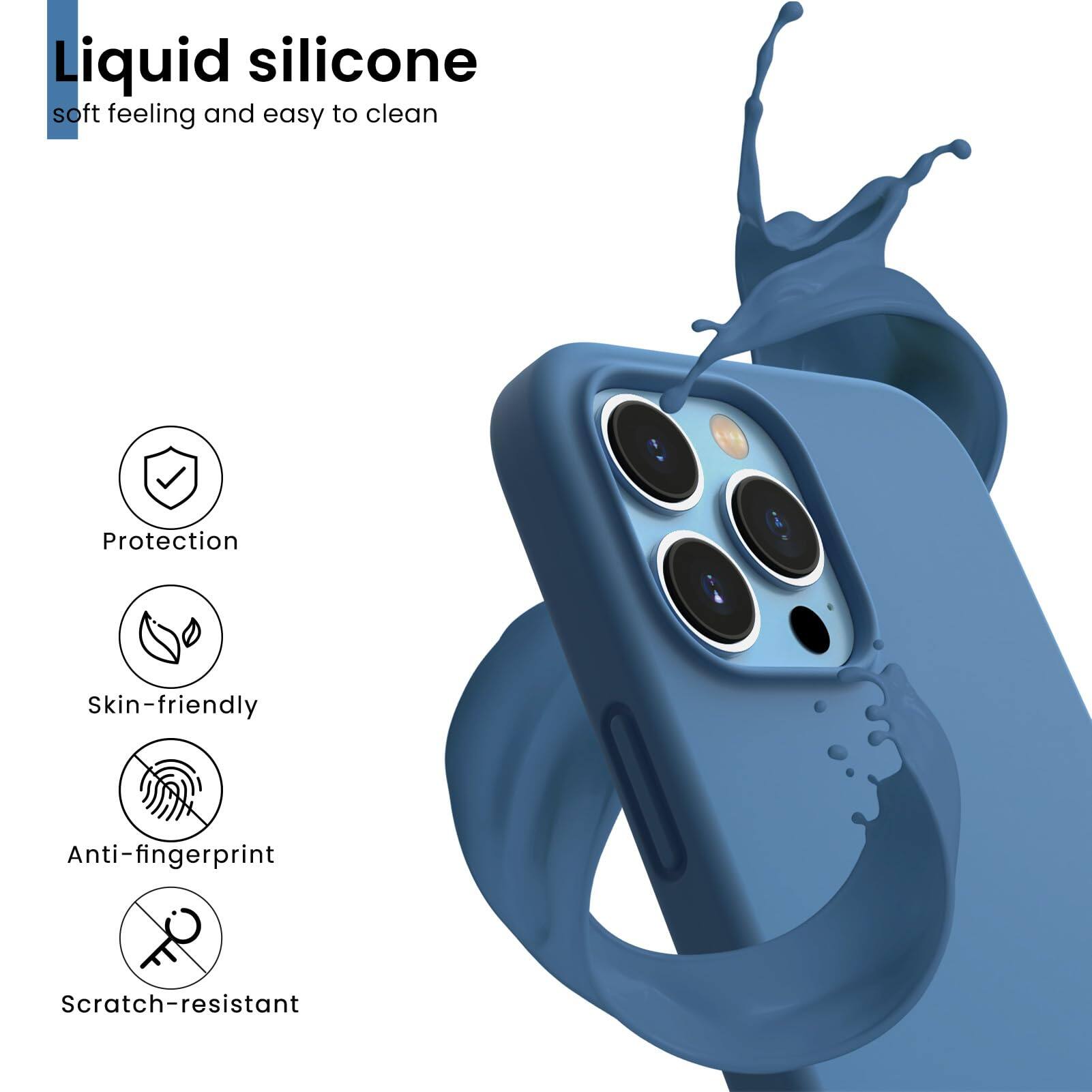 Liquid silicone, soft feeling and easy to clean, Protection, Skin-friendly, Anti-fingerprint, Scratch-resistant