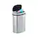 Front. Innovaze - 13 Gal./50 Liter Stainless Steel Oval Motion Sensor Trash Can - Sliver.
