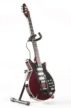 Front. Axe Heaven - Brian May Red Special Mini Guitar Replica Collectible Display Model.