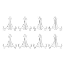Unique Bargains - 8pcs Acrylic Easels Plate Stands 2.87 Inch Folding Display Holder for Frames Pictures Magazines - Clear