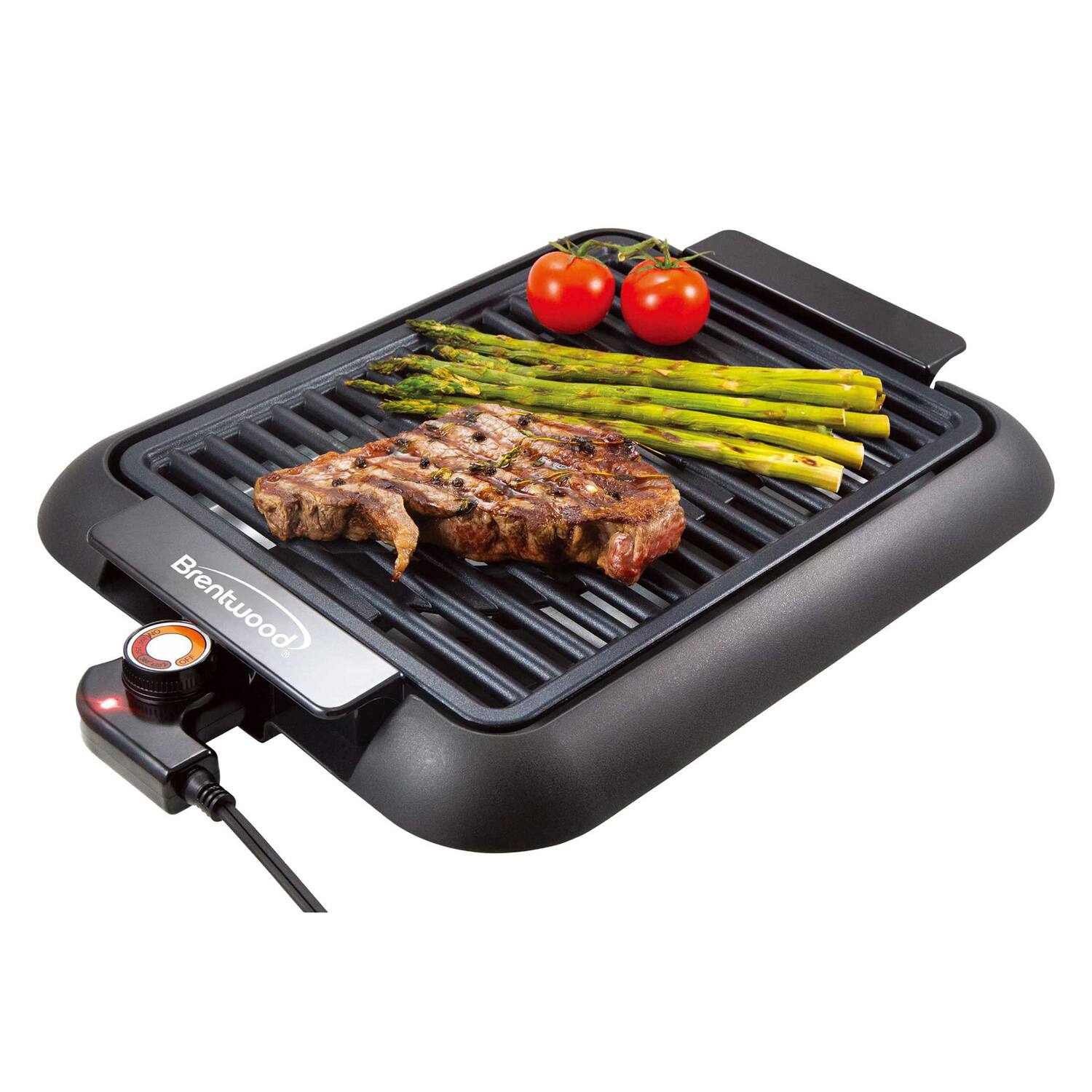 Alt View 3. Brentwood - Brentwood Ts-643bk 1,200-watt Electric Smokeless Indoor Grill With Ceramic Non-stick Surface, Black - black.