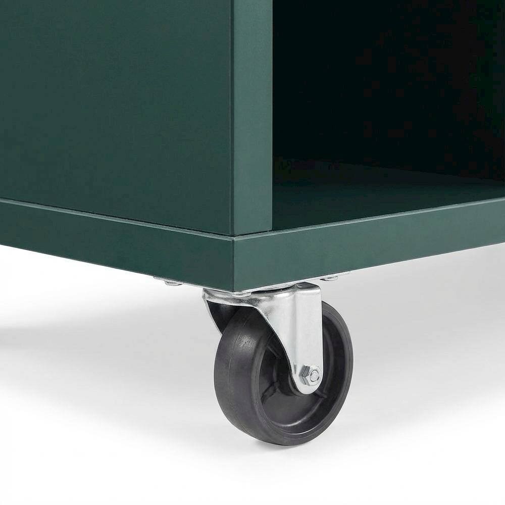 Alt View 1. FurniFact - Wooden record player stand with vinyl storage - Dark Teal.