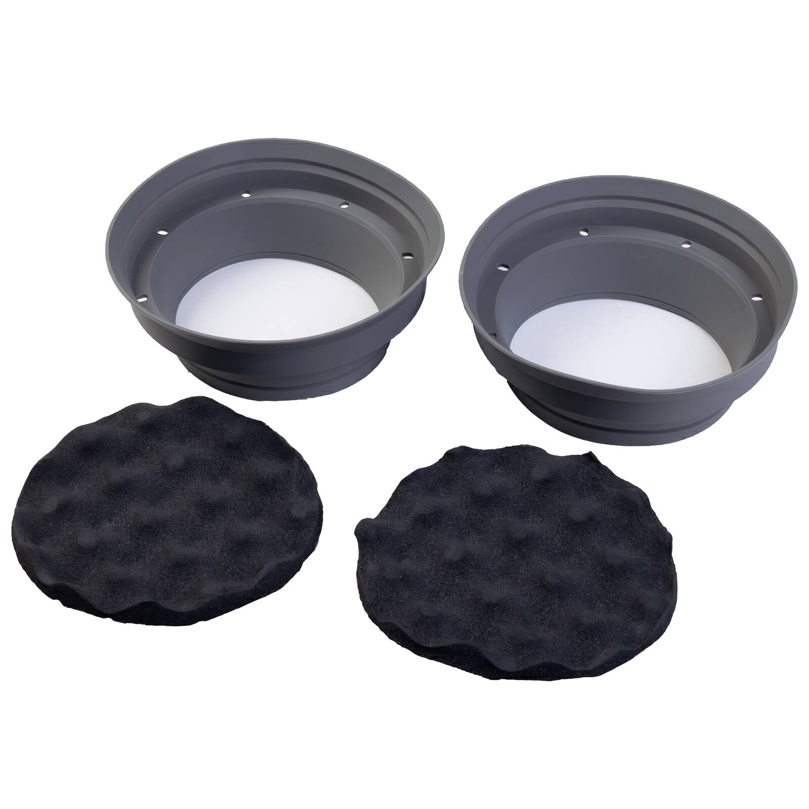 Alt View 2. Enrock - Enrock Adjustable 6.5" Universal Foam Speaker Enhancers for Improved Sound Quality & Moisture Protection (Pair) - Black.