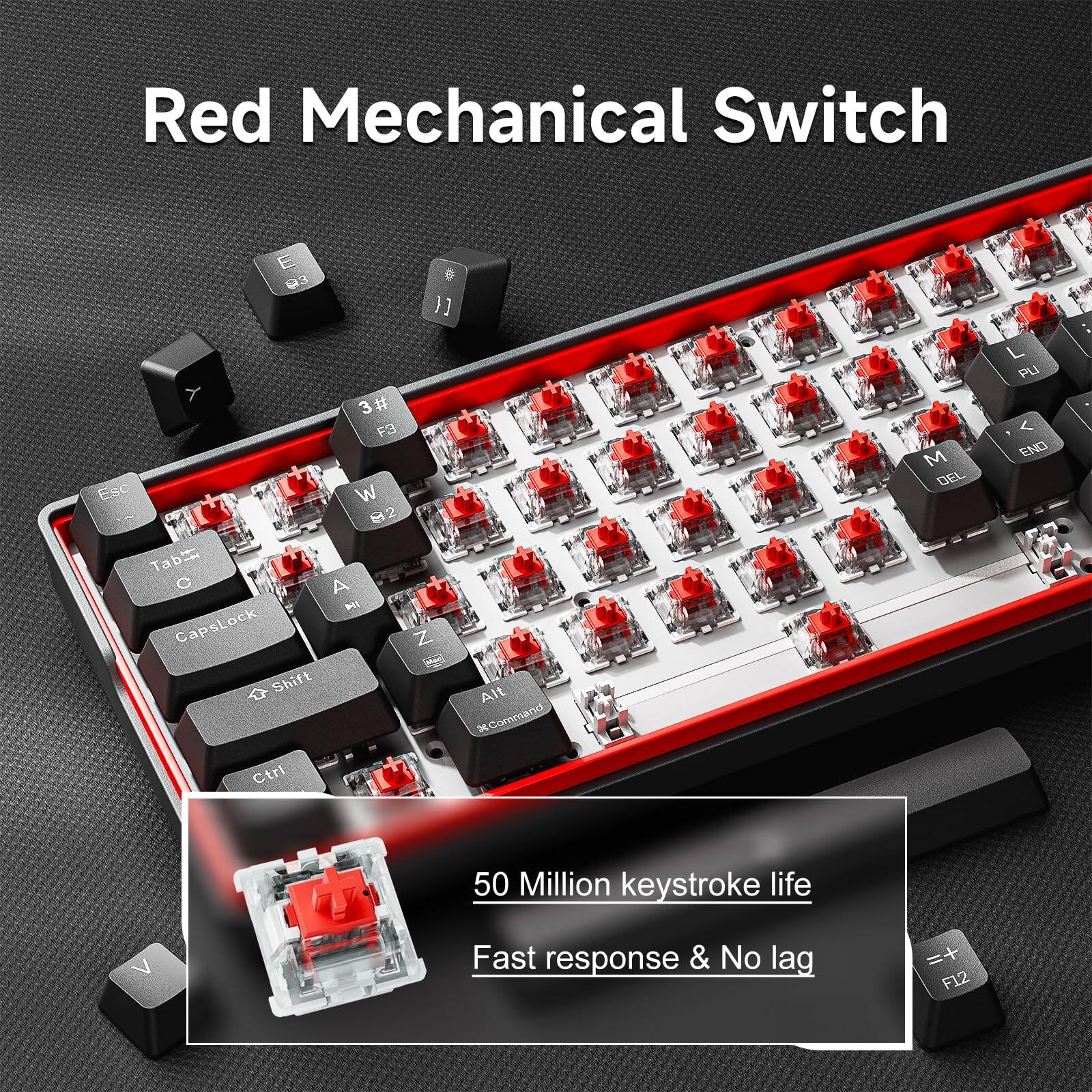 Red Mechanical Switch

50 Million keystroke life

Fast response & No lag