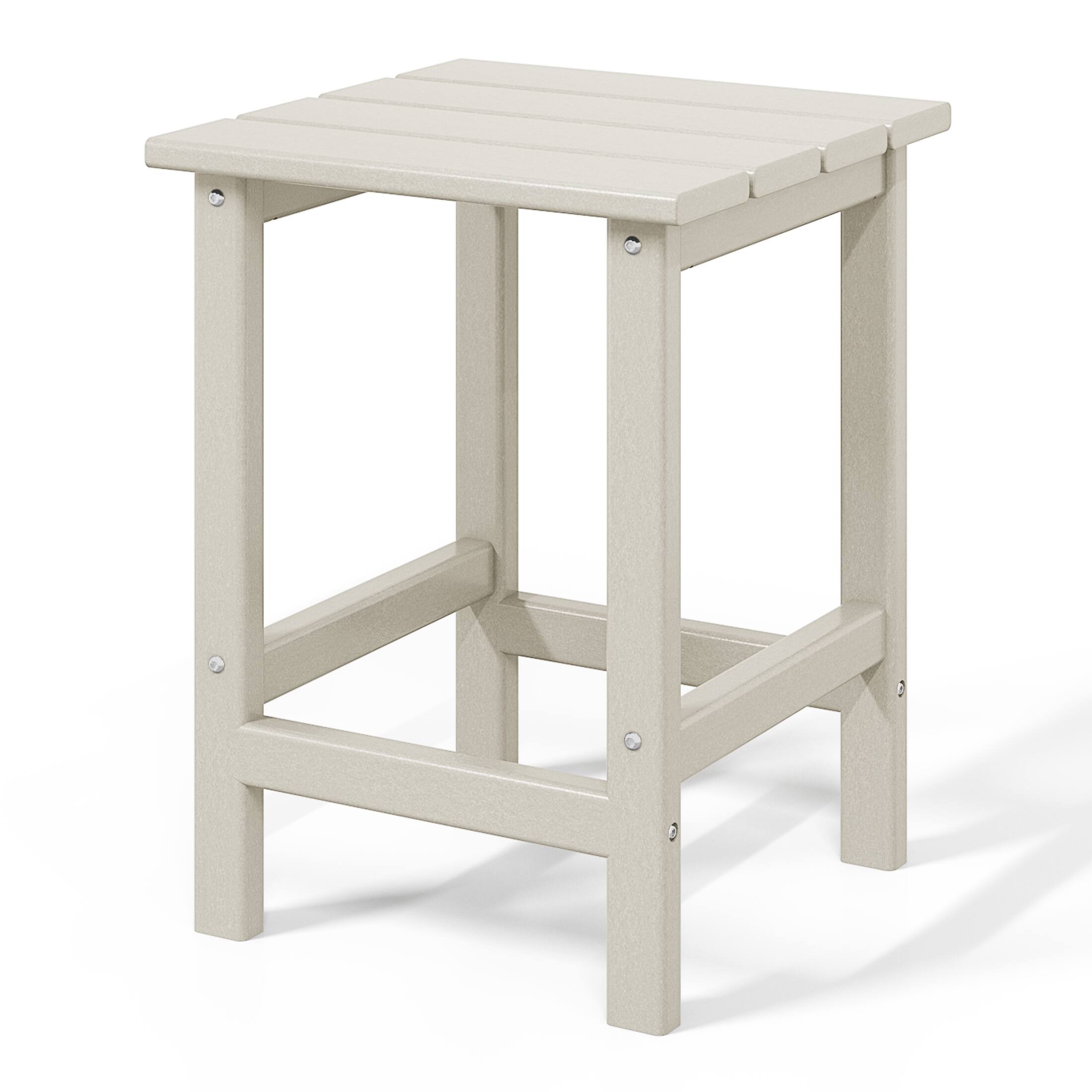 Alt View 1. WestinTrends - WestinTrends Malibu 14" square outdoor Side table for Adirondack chair - Sand.