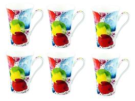 Jiallo - Roy Kirkham Planets Emily Mug, Set of 6, Bone China Ceramic, Made in England - Mutli color