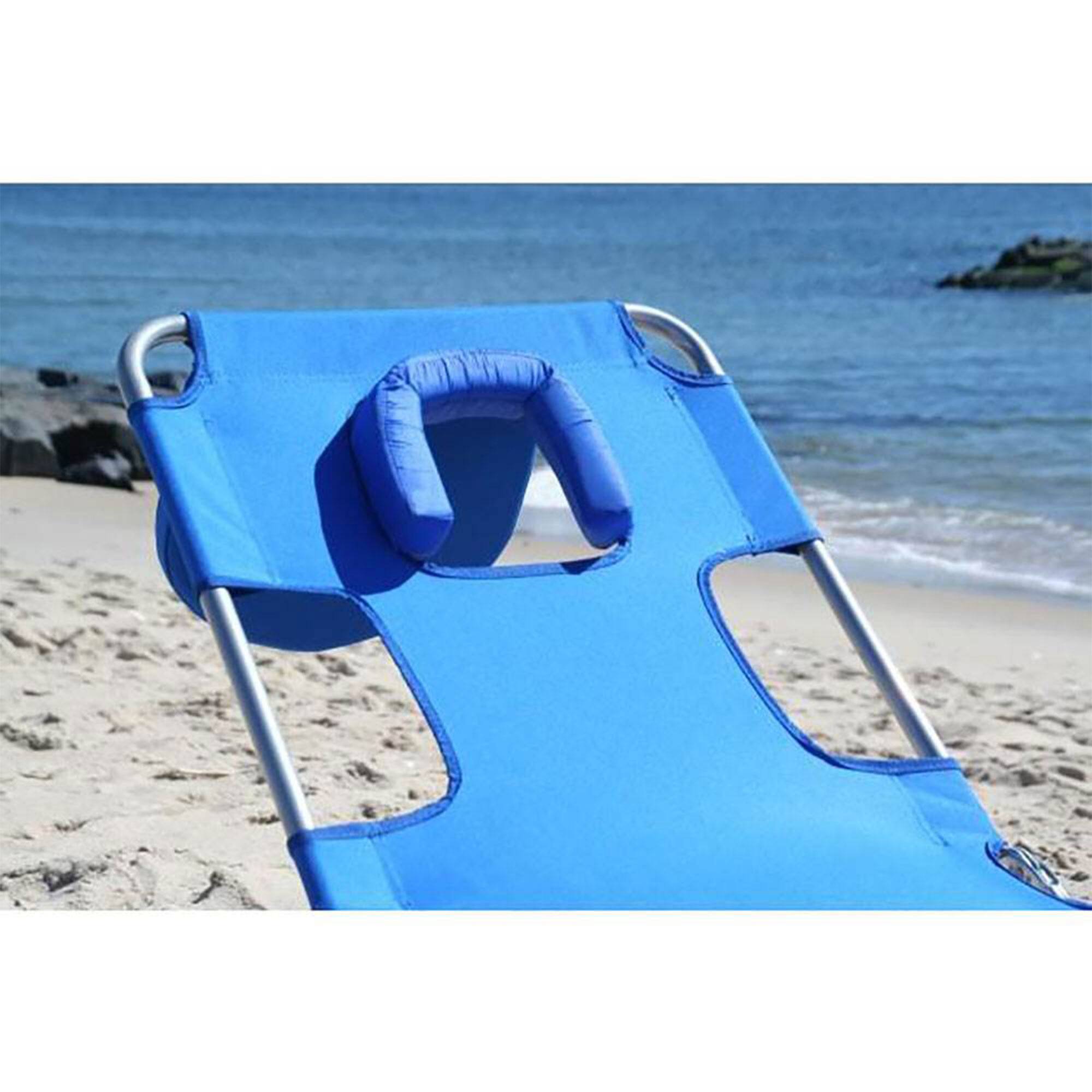 Alt View 2. Ostrich - Ostrich Chaise Lounge Folding Portable Sunbathing Poolside Beach Chair (2 Pack) - Blue.