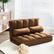 Alt View 10. Costway - Costway Foldable Floor Sofa Bed 6-Position Adjustable Couch w/ 2 Pillows Brown - Brown.