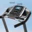 The text on the image reads: "One Touch Incline & Speed Controls 5" LCD Display & Device Shelf Cup Holder - NordicTrack - 20 A - T32S. Two 2" premium speakers with sound a | Cup Holder."