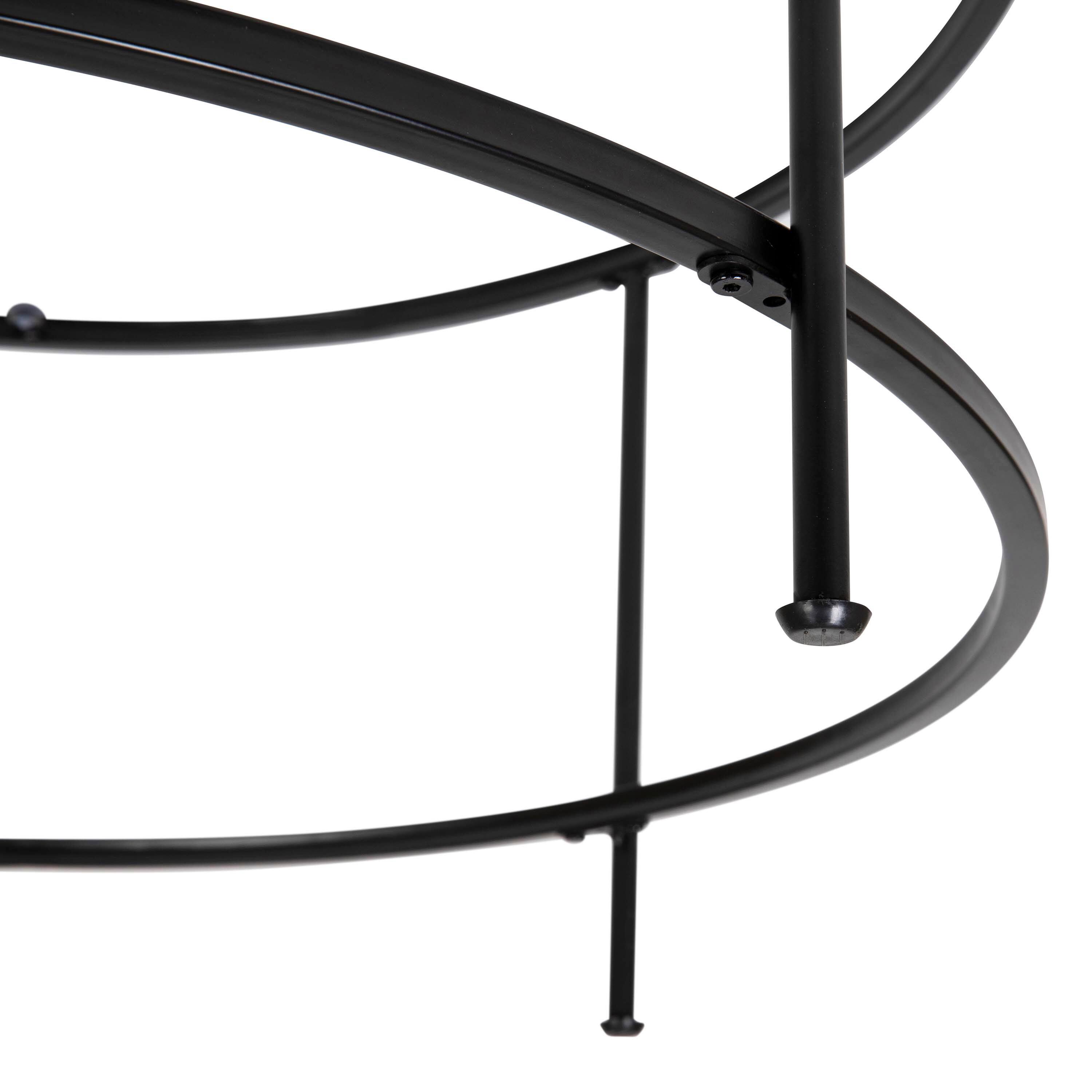 Alt View 9. Emma + Oliver - Glass Living Room Coffee Table with Round Metal Frame - Clear Top/Matte Black Frame.