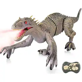 JuzToys - Remote Control Dinosaur, Dino Tyrannosaurus Toy, Roaring Life Like Movement - Green