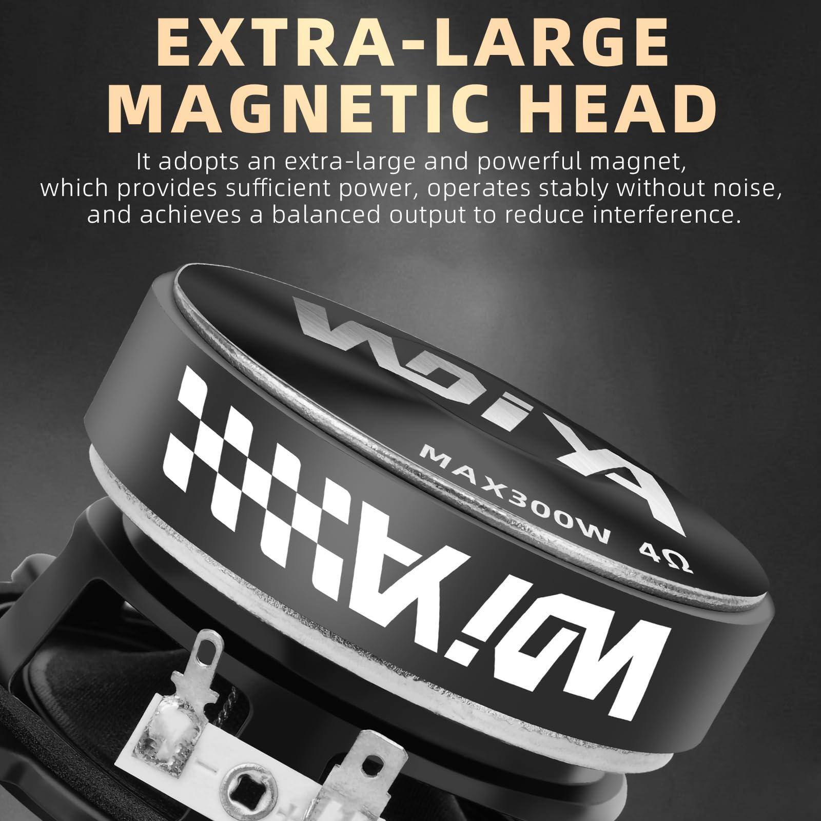 EXTRA-LARGE MAGNETIC HEAD

It adopts an extra-large and powerful magnet, which provides sufficient power, operates stably without noise, and achieves a balanced output to reduce interference.

WDA MAX300W 4Ω