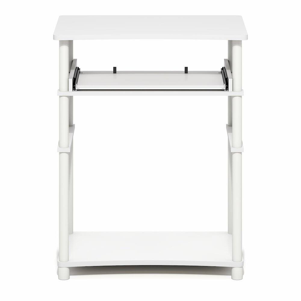 Left. Furinno - HOME Desk, Gaming Desk, Open Shelf Laptop Notebook Computer Desk, Office Desk for Home Office, Study Room, Dorm, Bedroom - White/White.