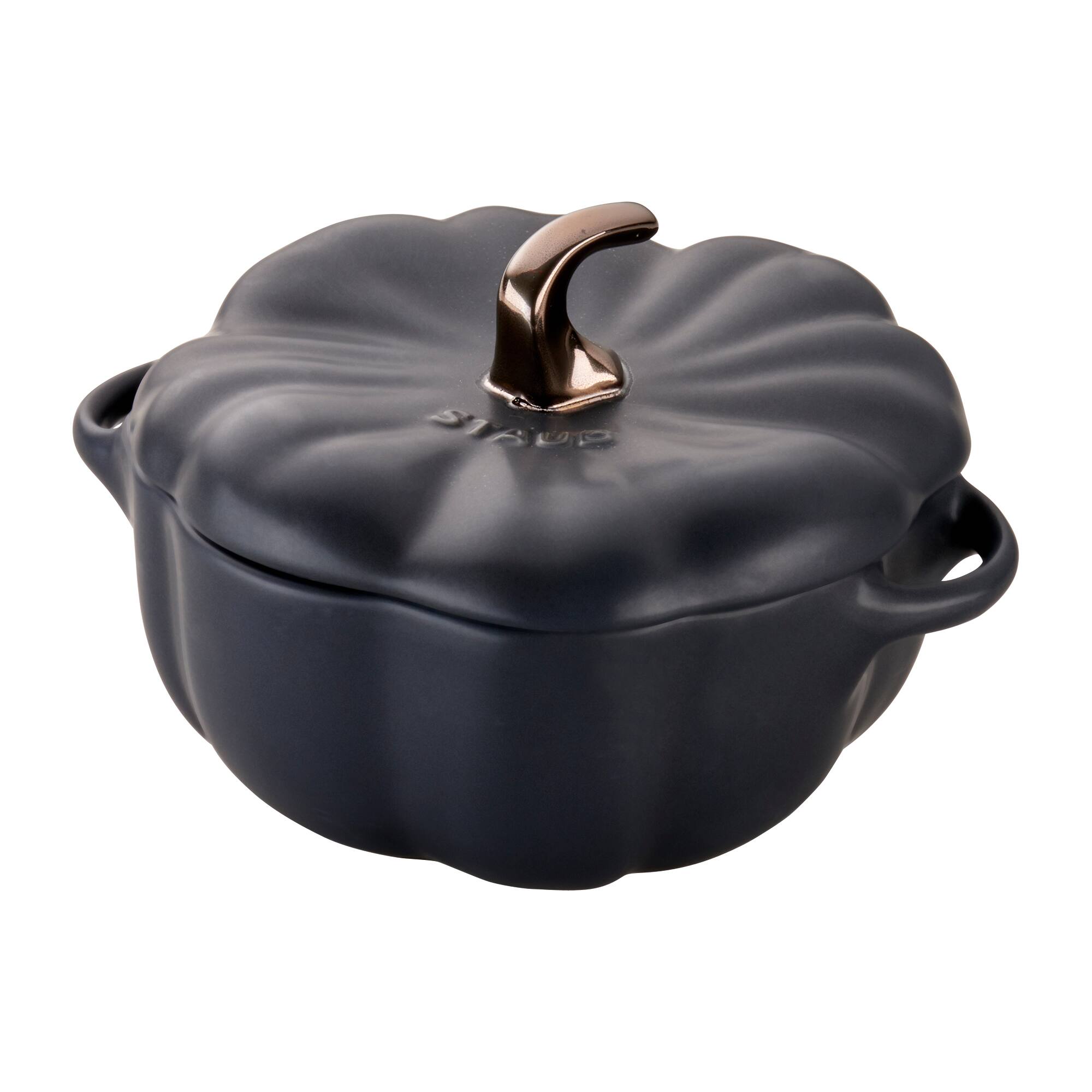 Staub - Ceramic 24-oz Pumpkin Cocotte - Matte Black