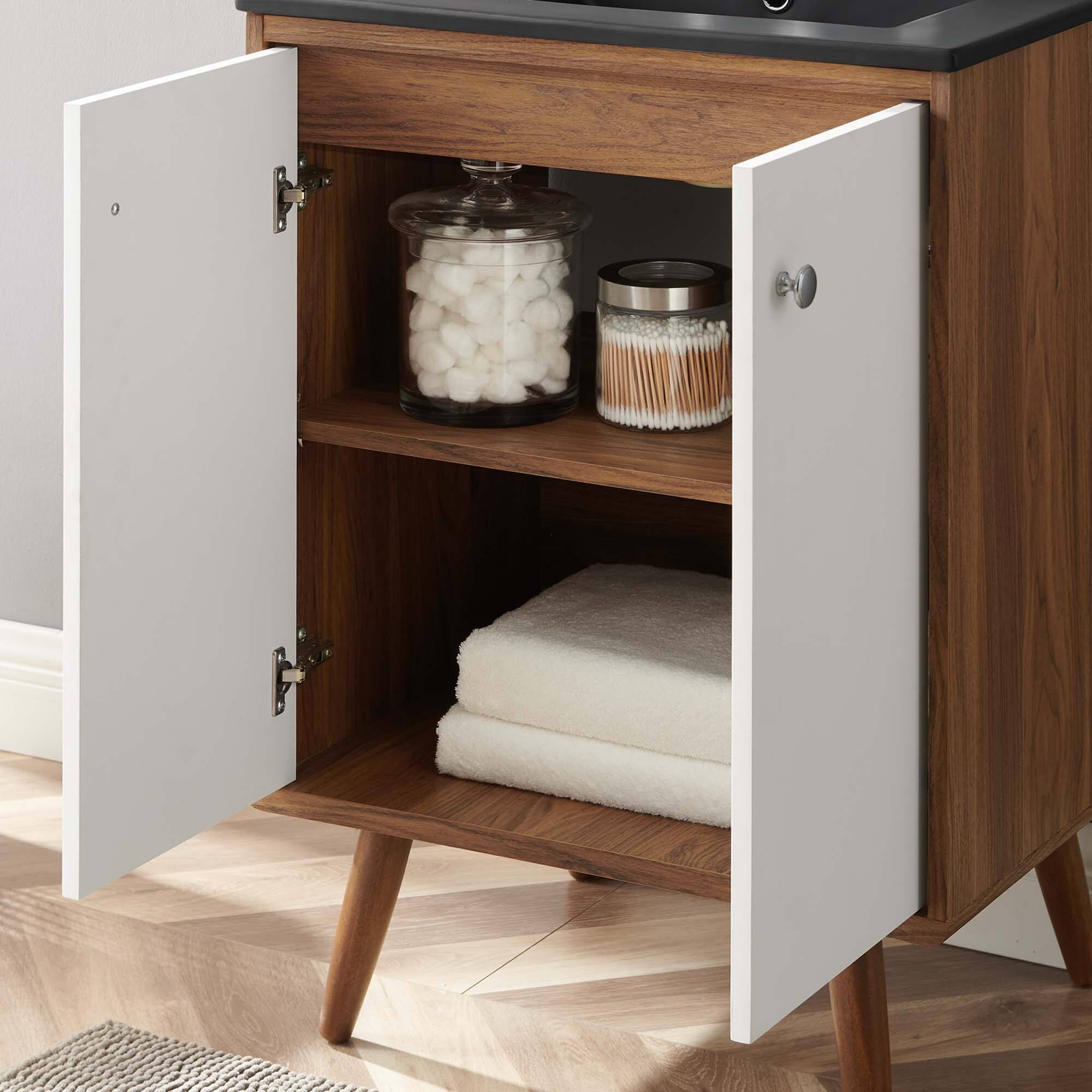 Back. Modway - Transmit Bathroom Vanity Basin Included - White Black.