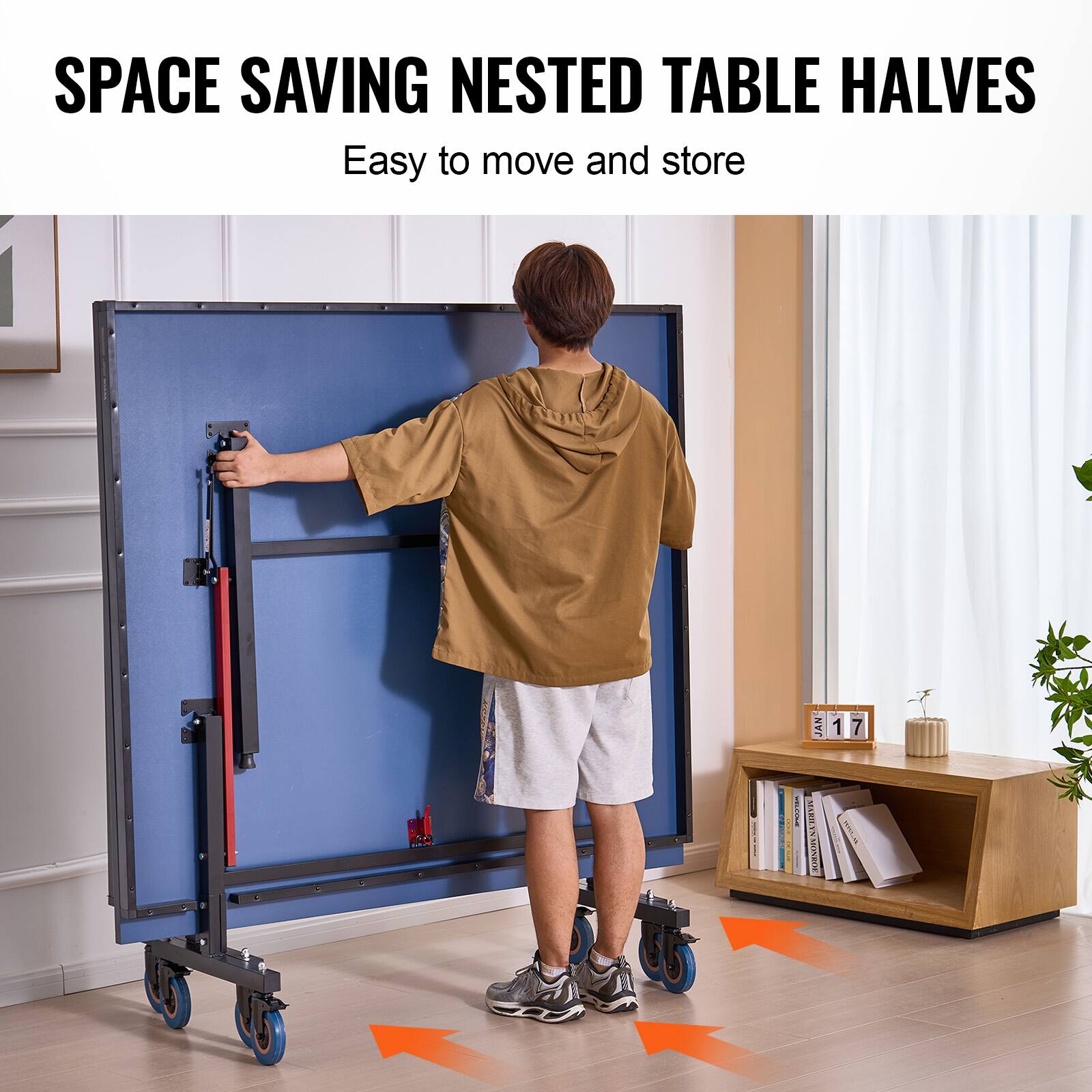 SPACE SAVING NESTED TABLE HALVES  
Easy to move and store  

JAN 17 1 7 MA STARB ILENRS 1EM-46