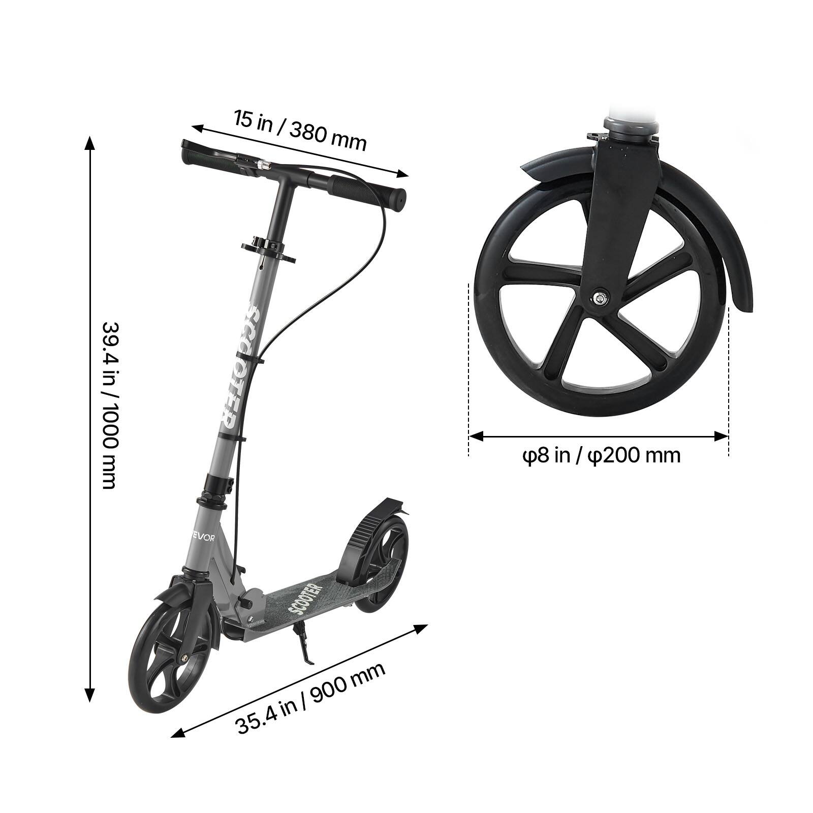 15 in / 380 mm  
39.4 in / 1000 mm  
8 in / 200 mm  
35.4 in / 900 mm