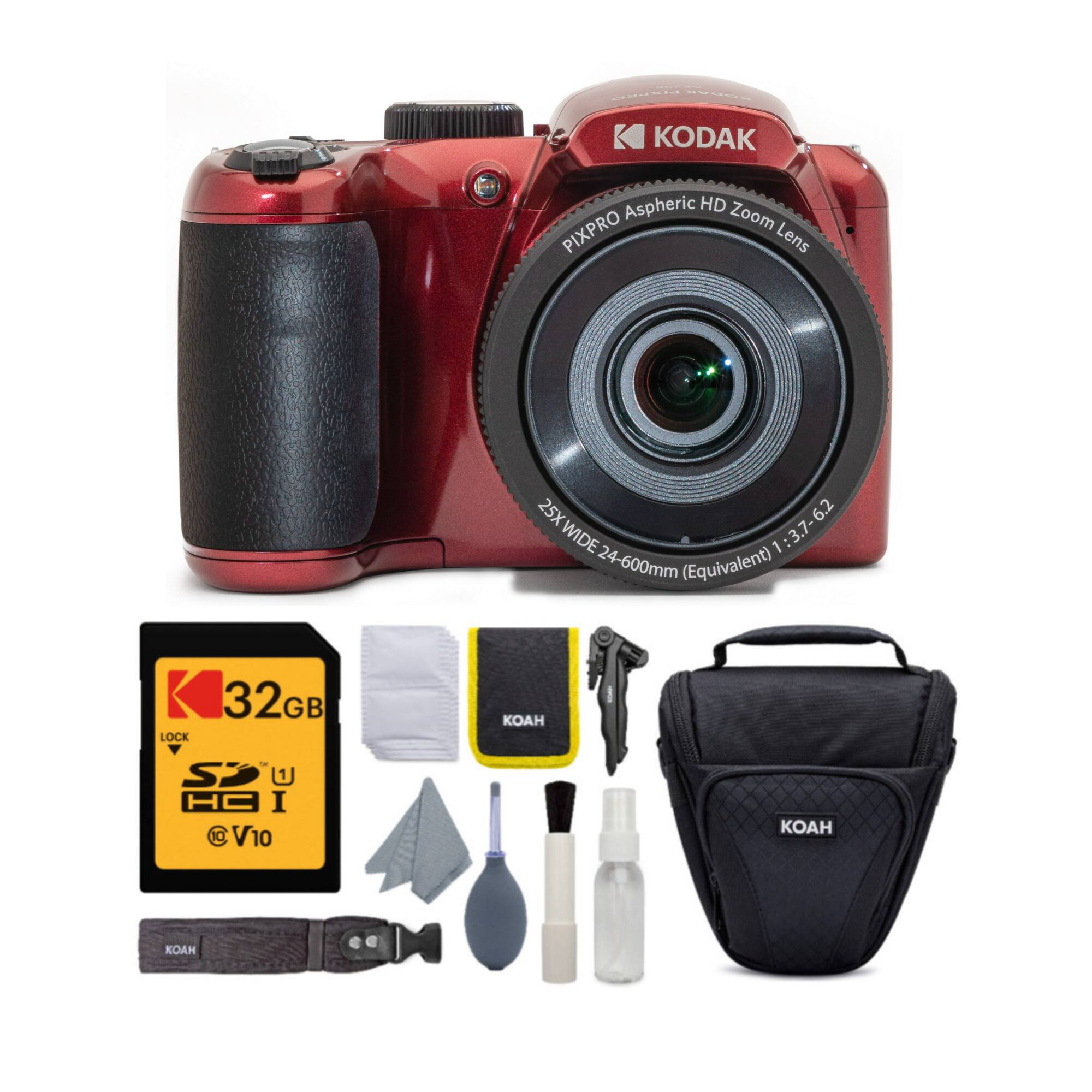 Kodak - PIXPRO AZ255 Astro Zoom 16MP Digital Camera with 32GB SD Card Bundle - Red
