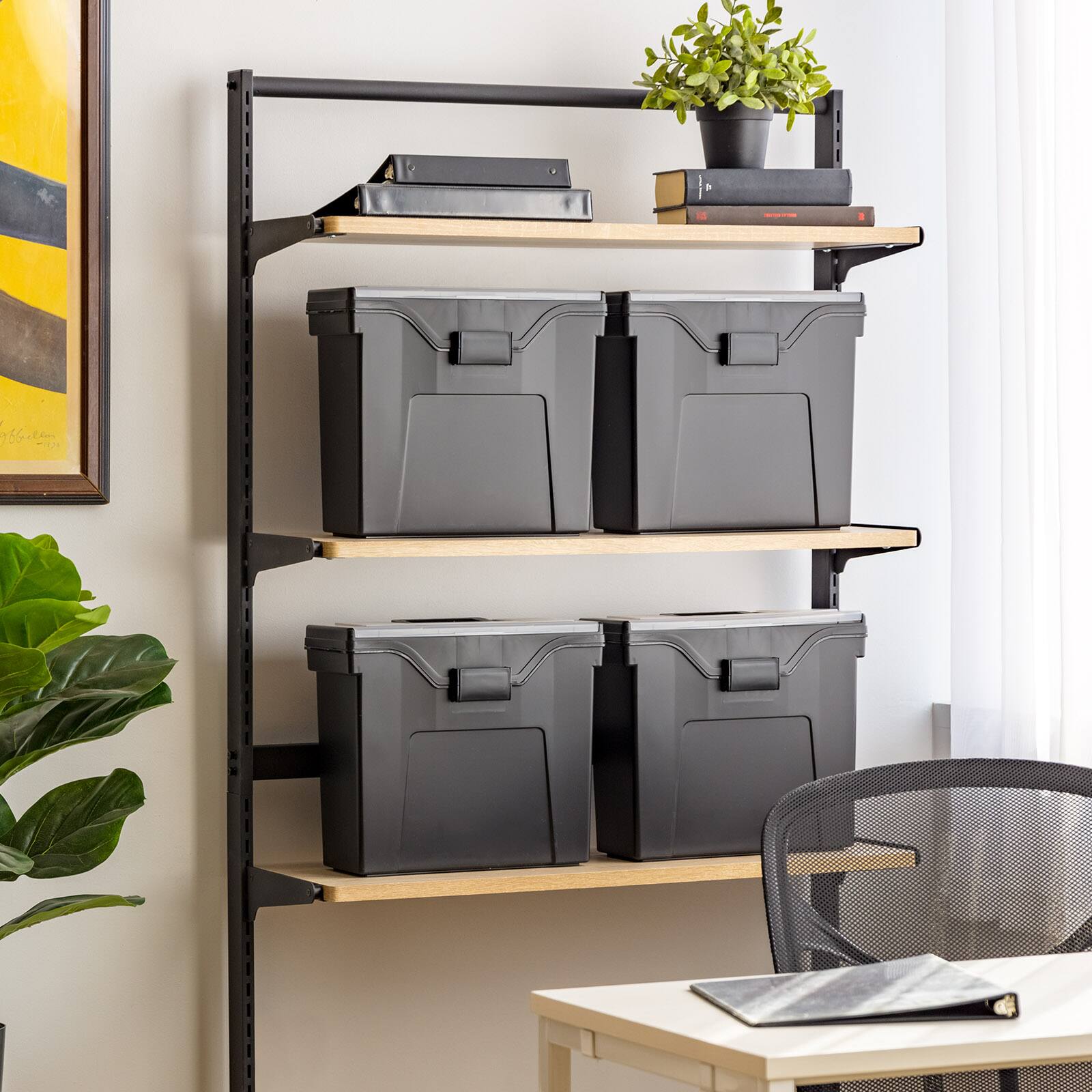 Alt View 4. IRIS USA - IRIS USA Portable Letter Size File Box with Handle for Hanging Folders.