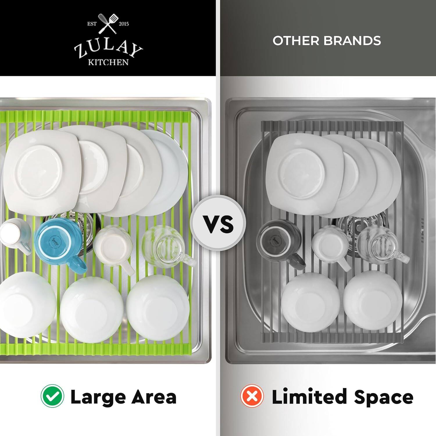 EST 2015  
ZULAY KITCHEN  

VS  

OTHER BRANDS  

Large Area  
Limited Space