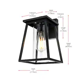 Elegant Lighting - Lambert 7 inch Outdoor Pendant - Black