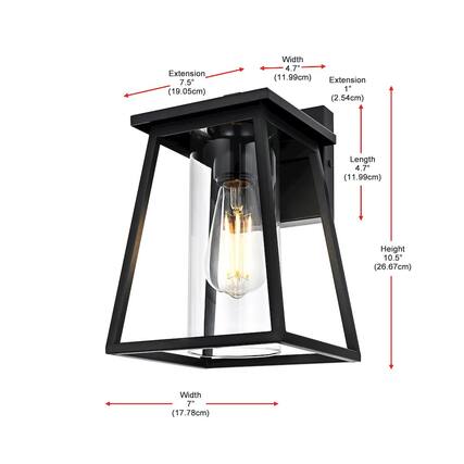 Extension 7.5" (19.05cm)
Width 4.7" (11.99cm)
Extension 1" (2.54cm)
Length 4.7" (11.99cm)
Height 10.5" (26.67cm)
Width 7" (17.78cm)