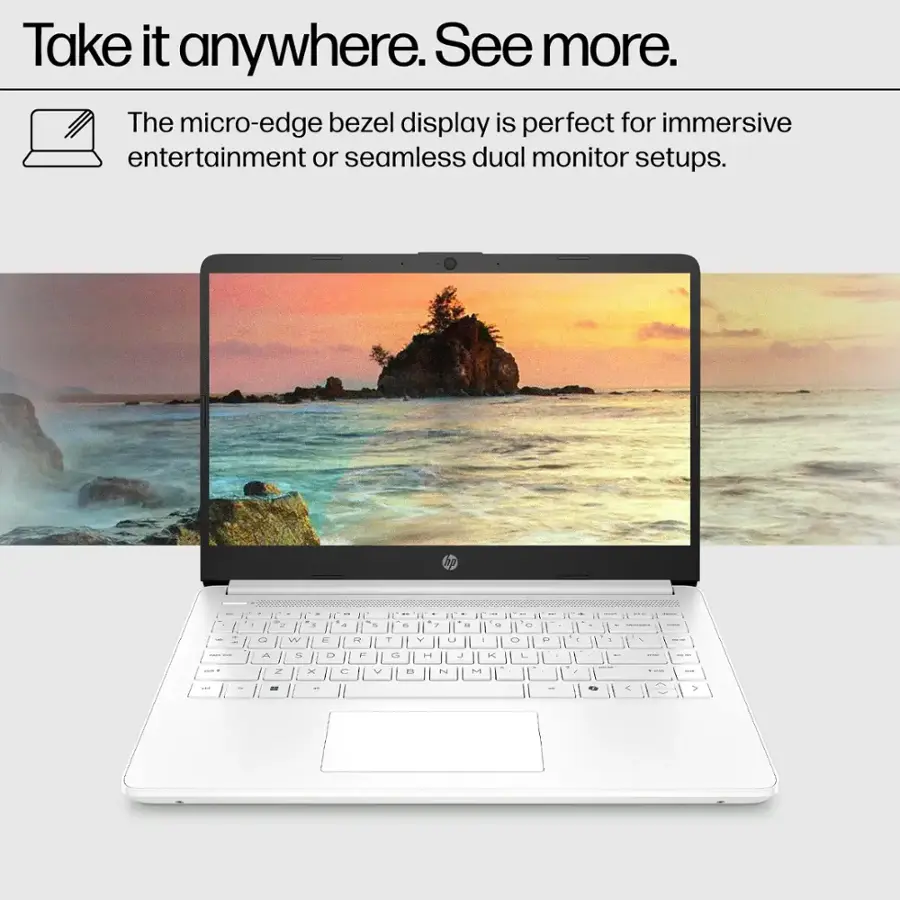 Take it anywhere. See more. The micro-edge bezel display is perfect for immersive entertainment or seamless dual monitor setups.