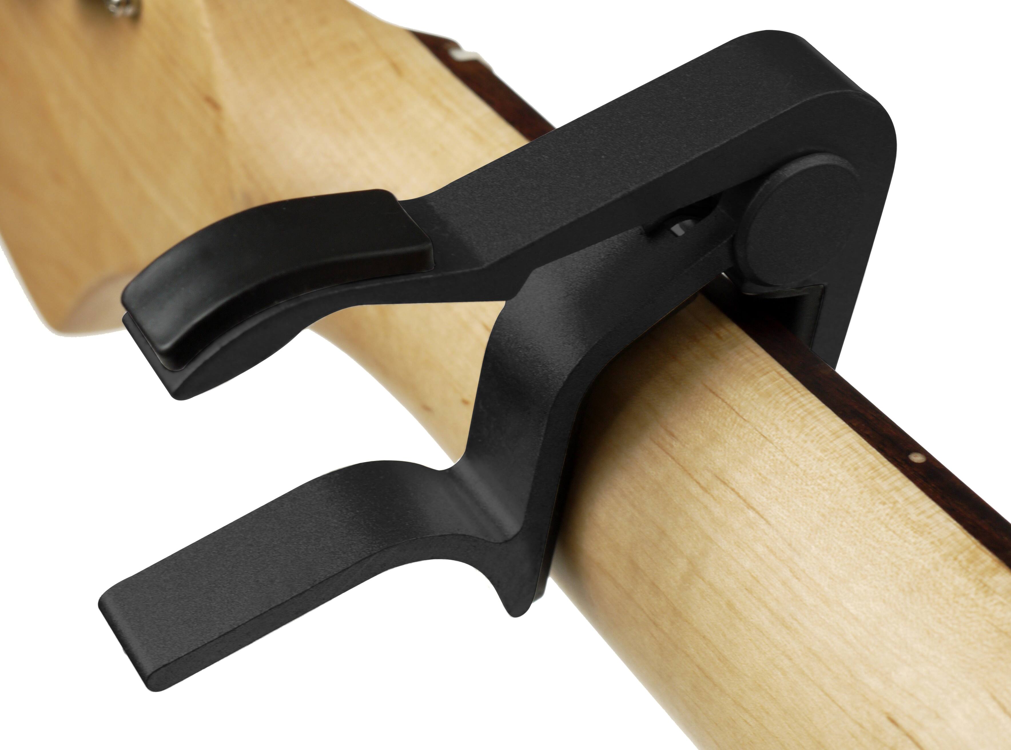 Left. Rockjam - RockJam Black Guitar Capo  Cast Aluminum Spring-Loaded Capo For Acoustic & Electric Guitars - Black.