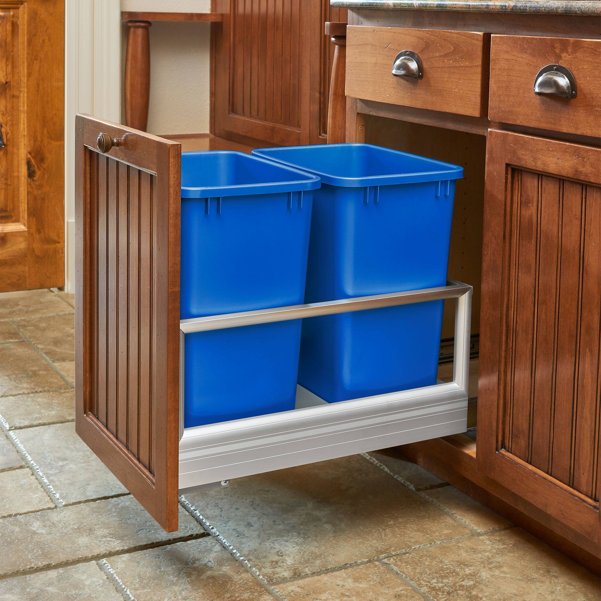 Alt View 8. Rev-A-Shelf - Rev-A-Shelf Polymer Replacement 27 qt. Trash Bin, Blue, 2 Pack, RV-1024-22-2 - Blue.