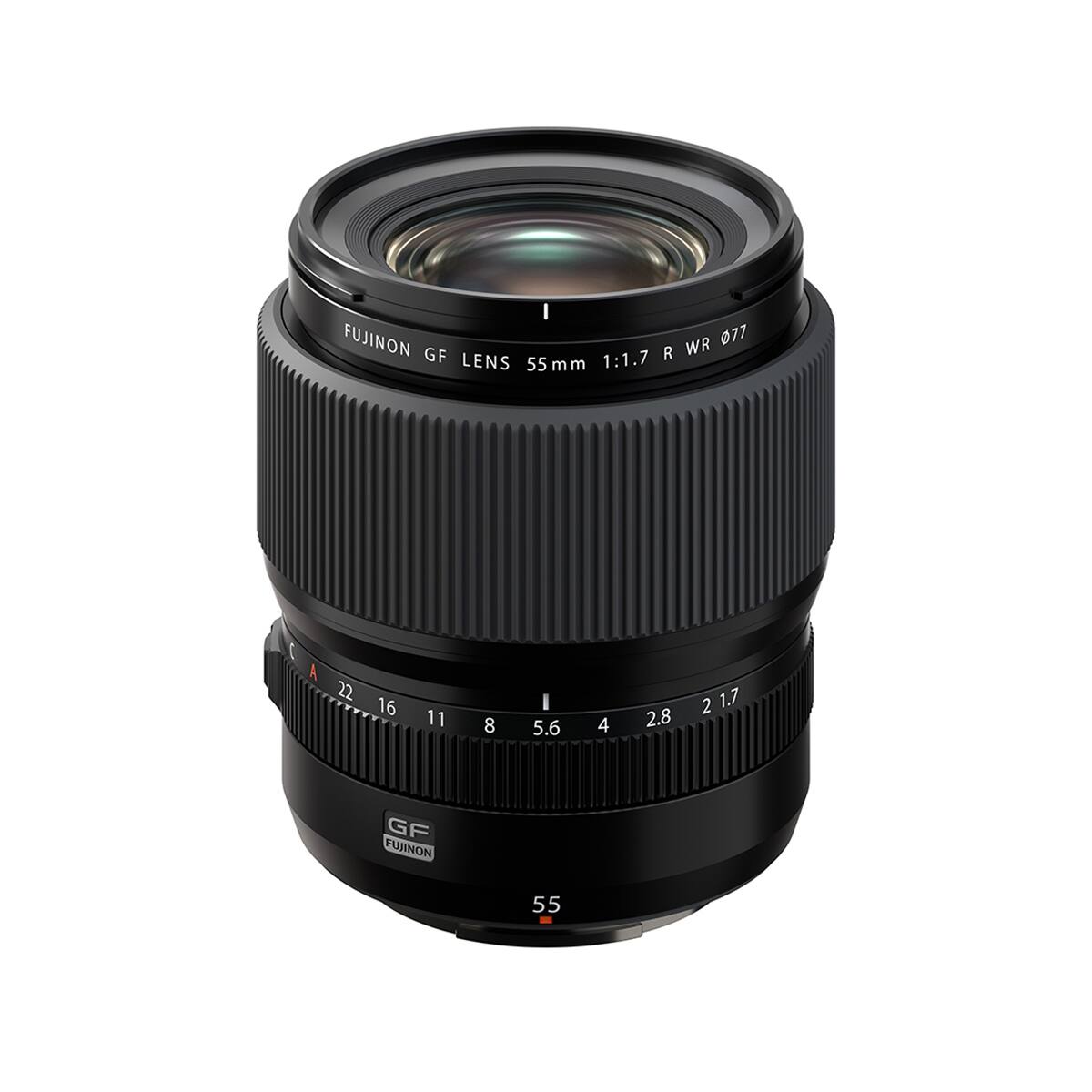 FUJINON GF LENS 55mm 1:1.7 R WR 077

22 16 11 8 5.6 4 2.8 1.7

GF FUJINON

55
