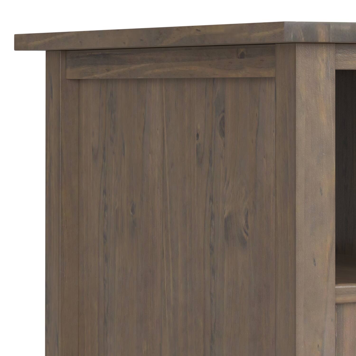 Alt View 2. Simpli Home - Ela SOLID WOOD 14 inch Wide Rectangle Transitional Narrow End Table in Smoky Brown - Smoky Brown.