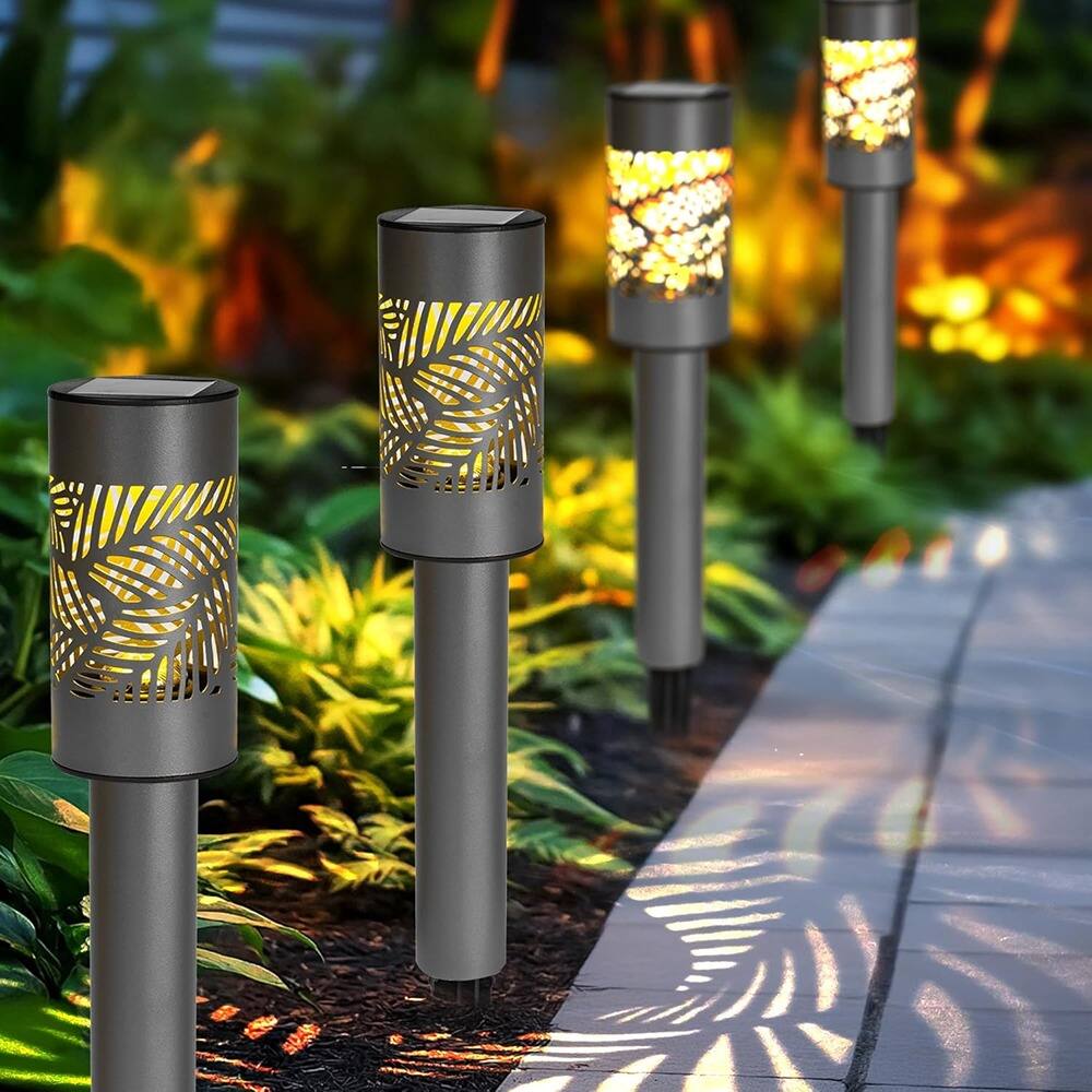 Alt View 1. MOSZAR LLC - Solar Pathway Lights Outdoor, 12 Pack LED Warm White Waterproof - Black.